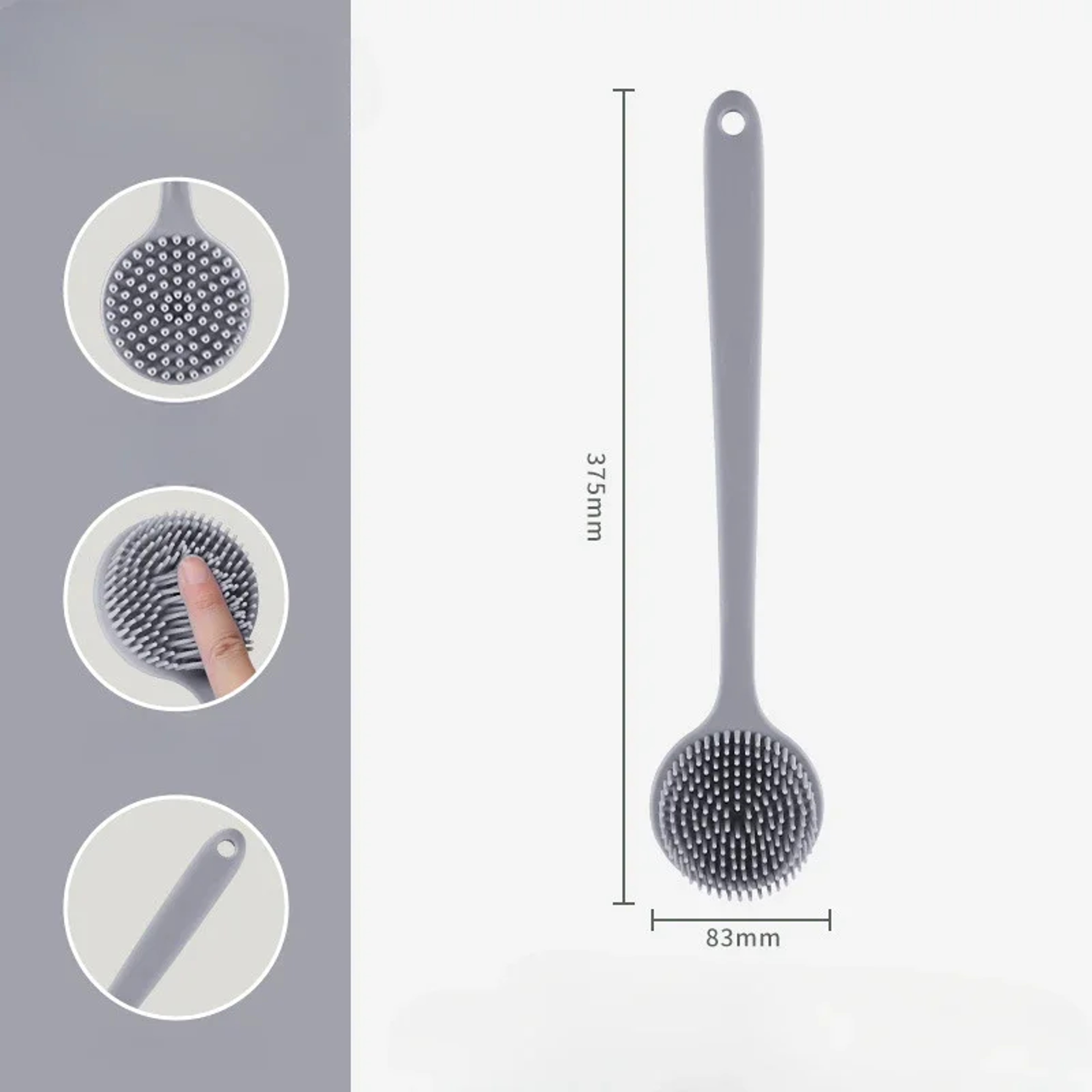 DoubleSided Silicone Back Scrubber With Long Handle  Shower Massage And Exfoliating Body Bath Brush 7