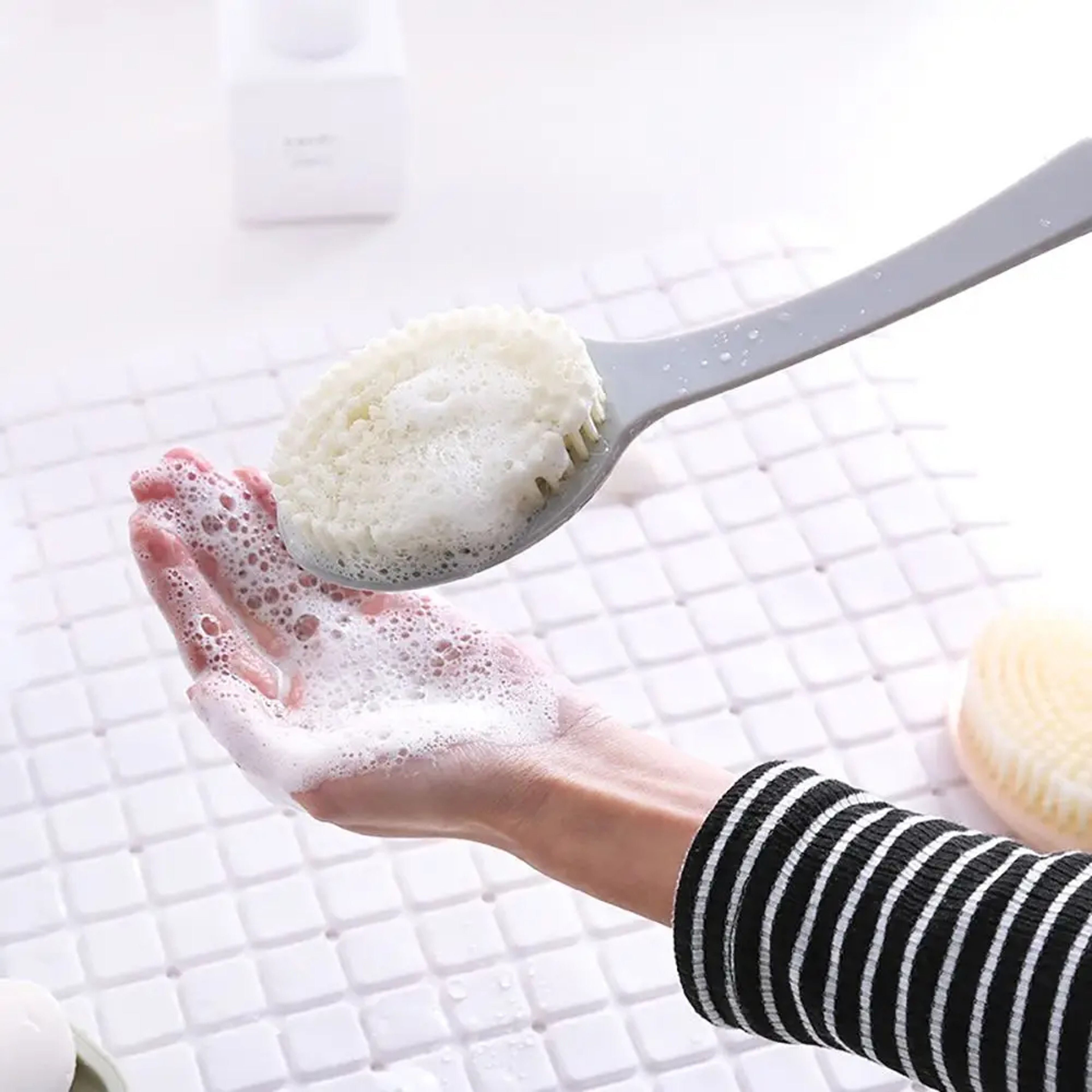 Long Handle Body Scrub Brush – Exfoliating Bath Brush for Soft Skin – view 6