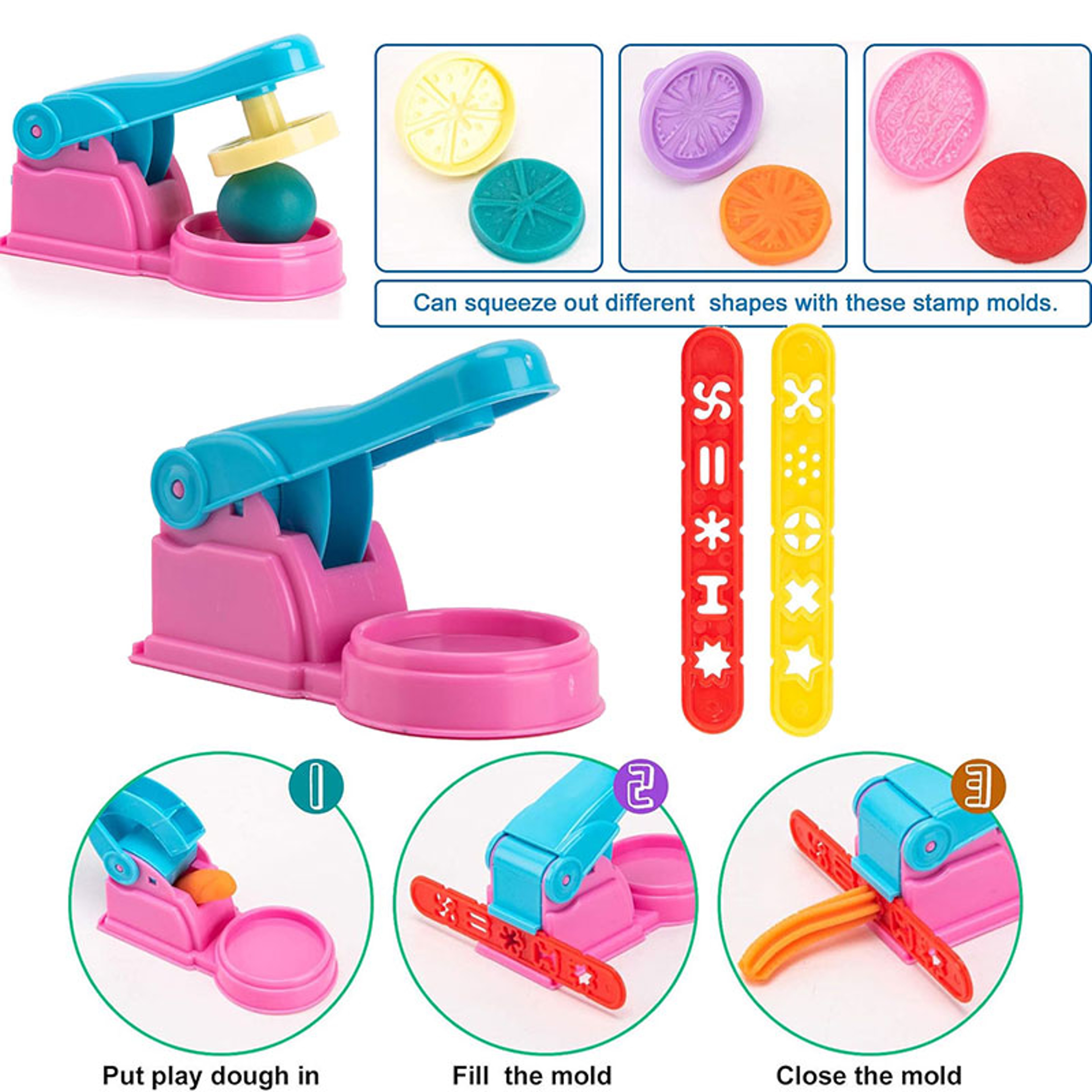 Play Dough Accessories Set For Kids  Molds Cutters Rolling Pins  Clay Tools 1