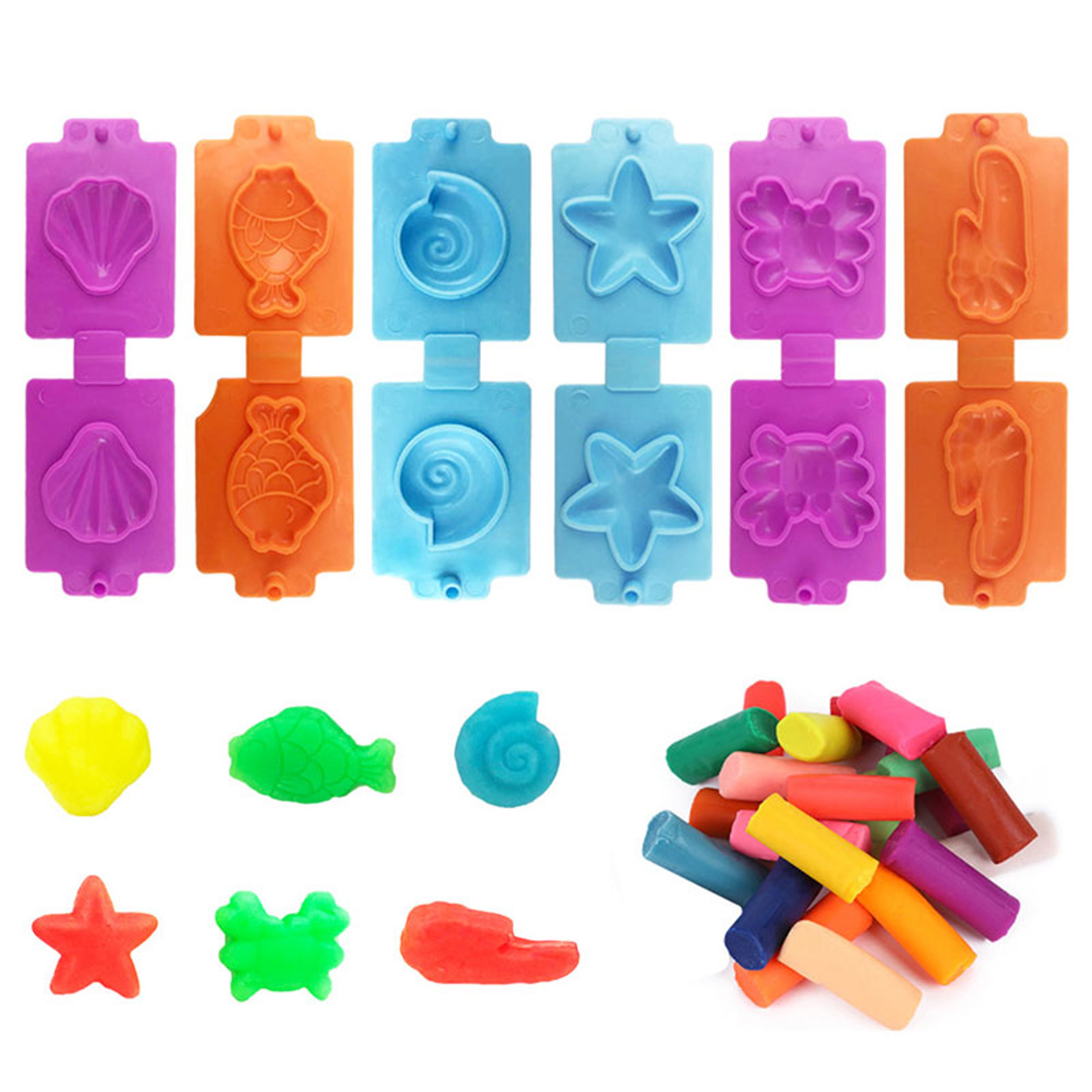 Play Dough Accessories Set For Kids  Molds Cutters Rolling Pins  Clay Tools 3