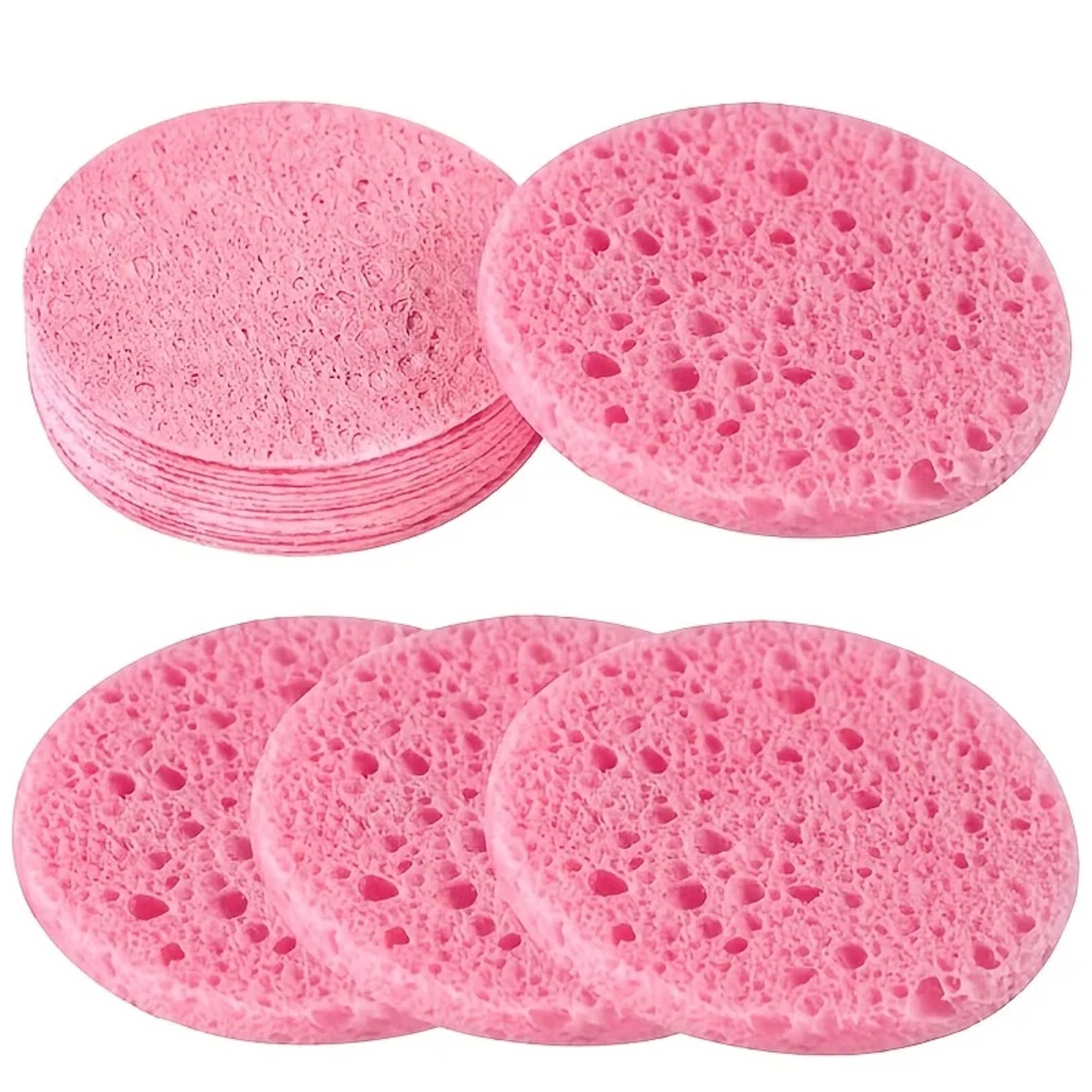 Pack Natural Wood Pulp Compress Face Wash Puff for Soft Cleansing – view 1