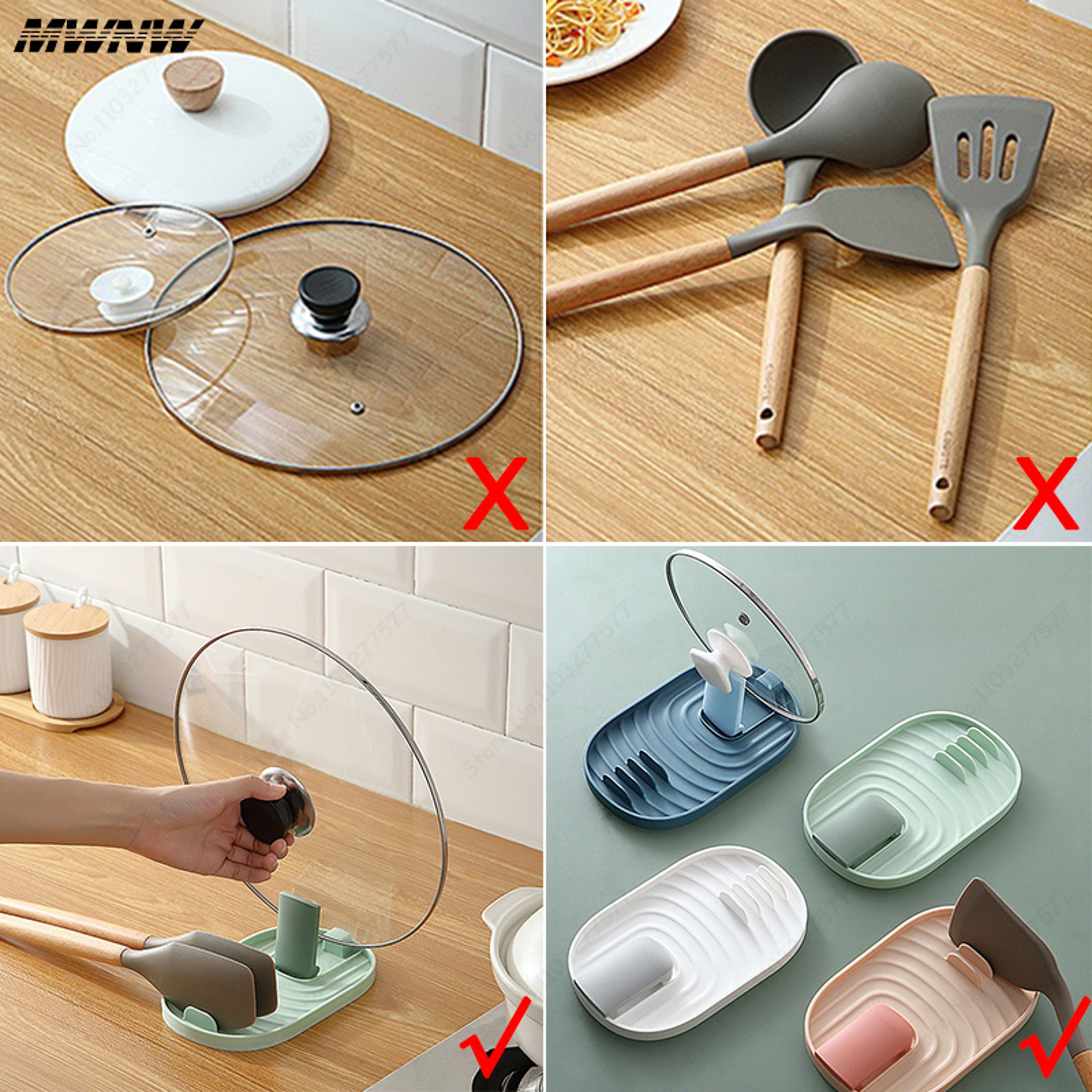 Multifunctional Foldable Nordic Style Pot Holder and Lid Rack – Practical Kitchen Storage Solution – view 2