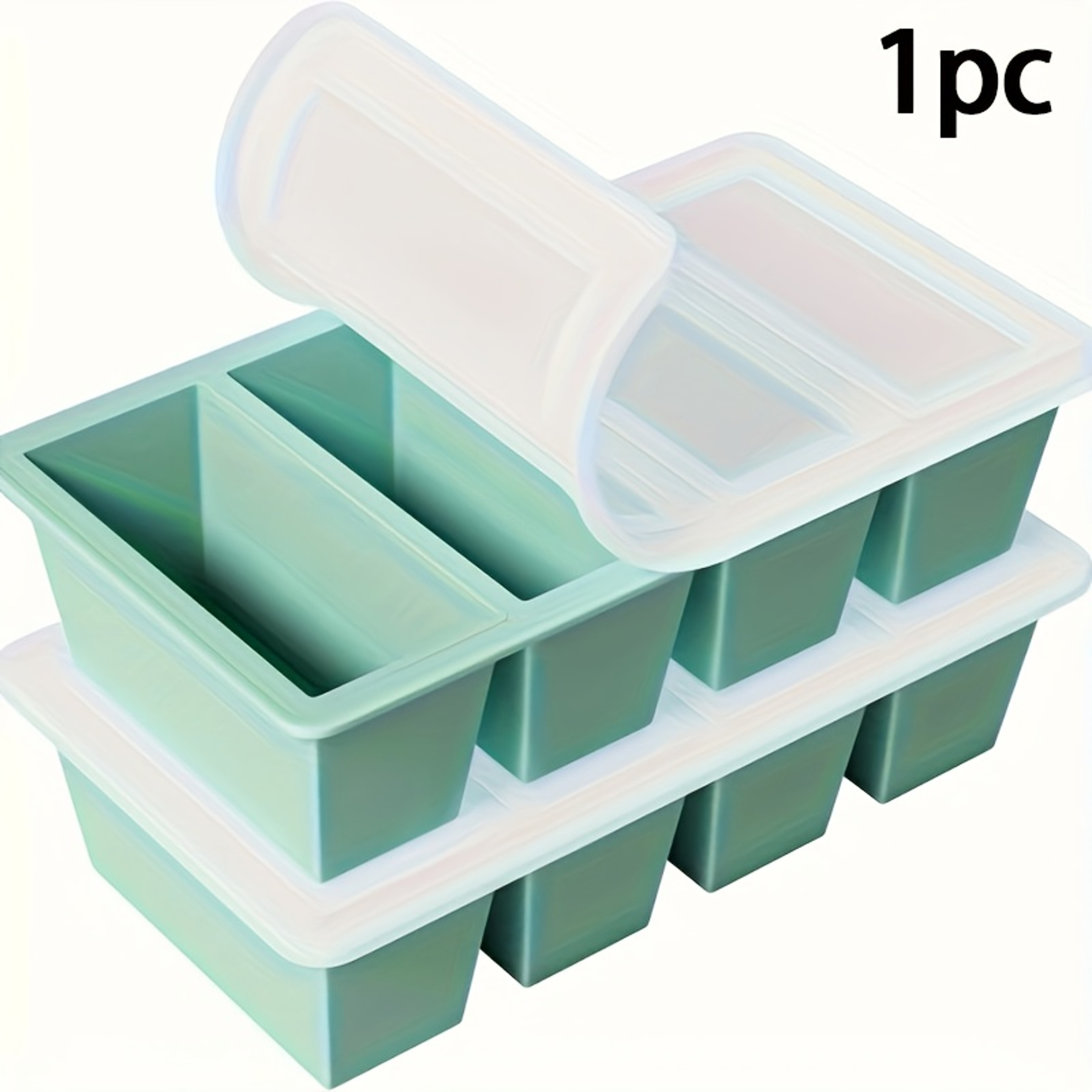 Silicone Freezer Tray With Lid  Durable Food Prep Container For Soup Broth  Sauces Stackable And Ea 1
