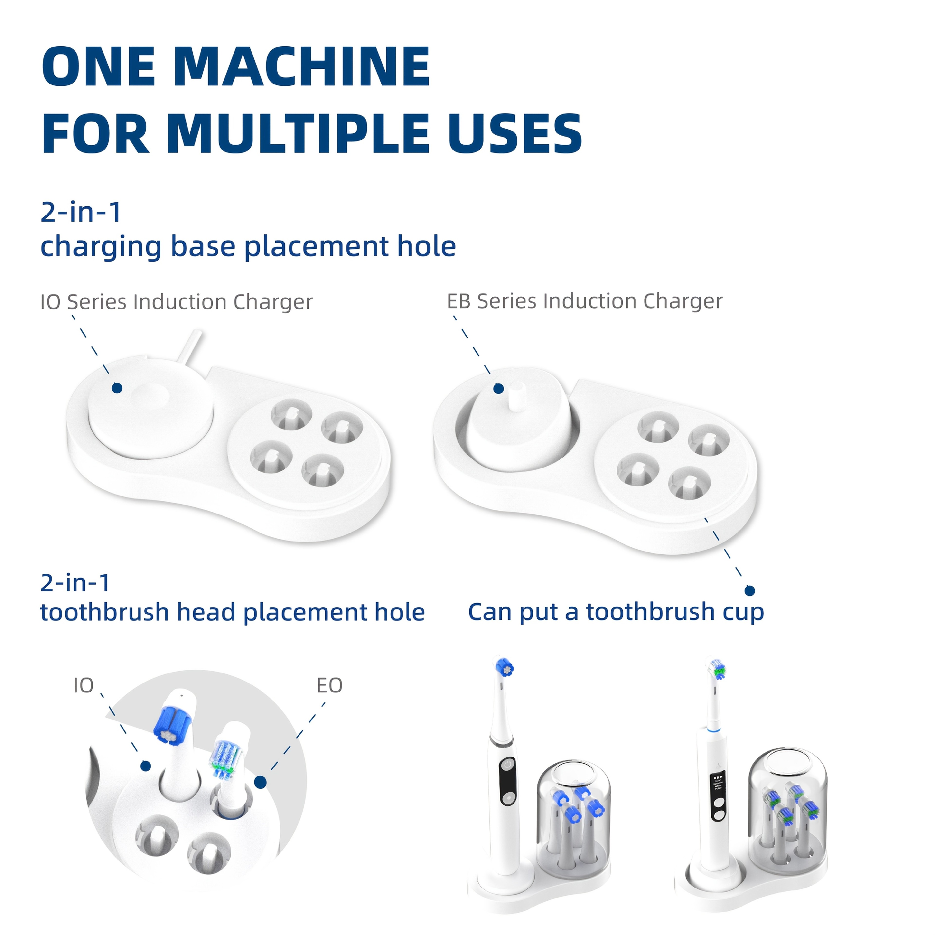Universal Electric Toothbrush Holder For IOEB Series With Induction Charger And Brush Head Placemen 3