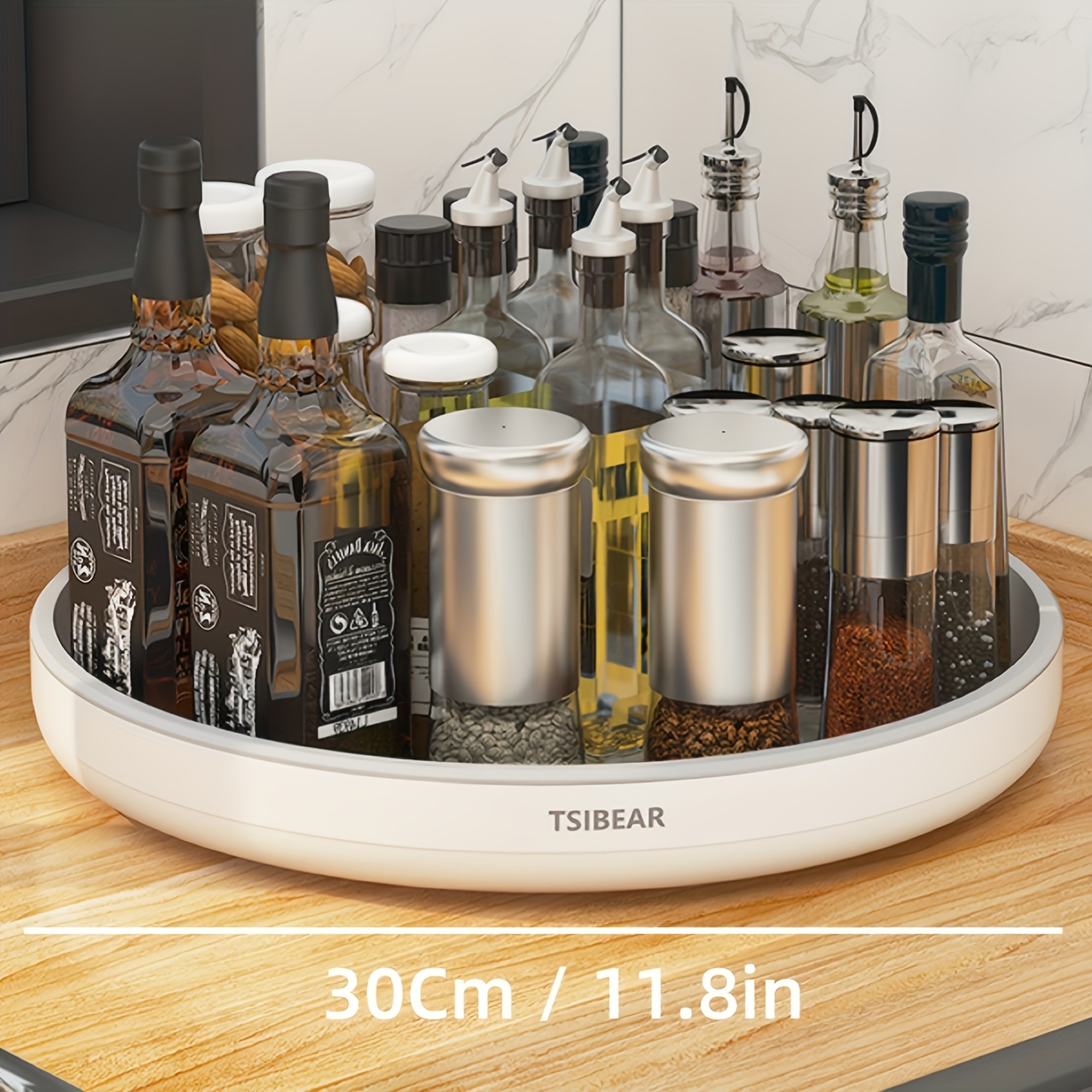 Multi-Functional Rotating Kitchen Organizer - Durable Plastic Storage Rack for Spices, Oils, and Fruits – view 10
