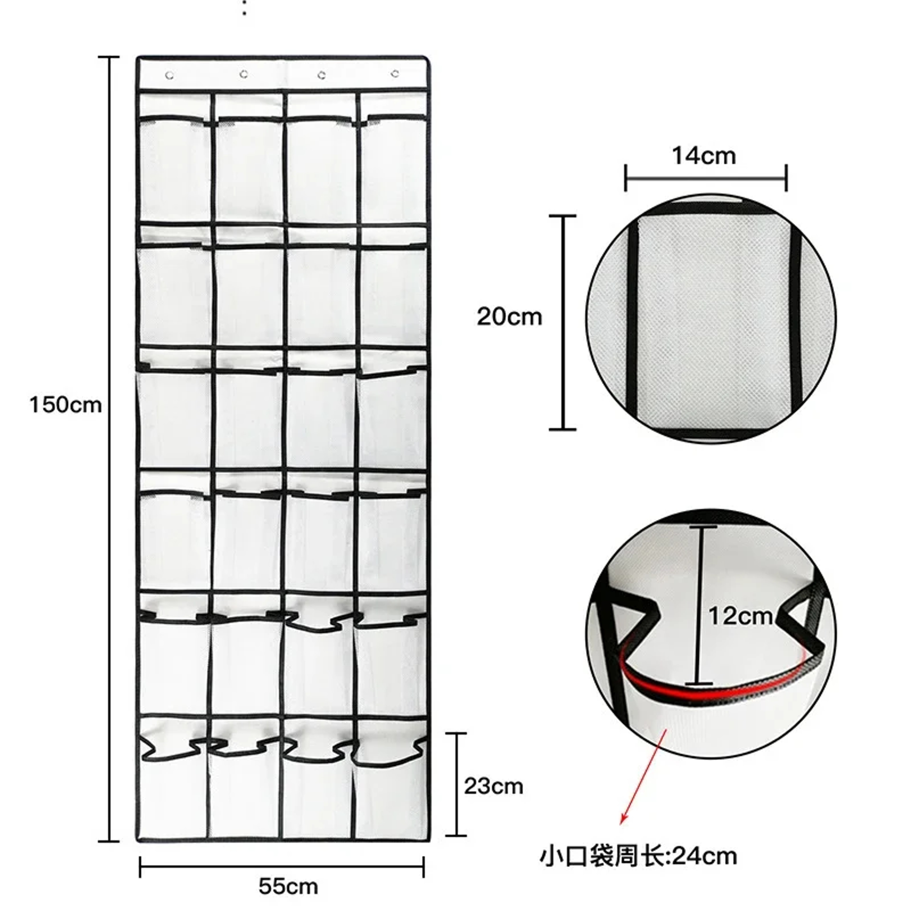 Over The Door Shoe Rack With Mesh Pockets  Convenient Hanging Shoe Organizer For Closets 5
