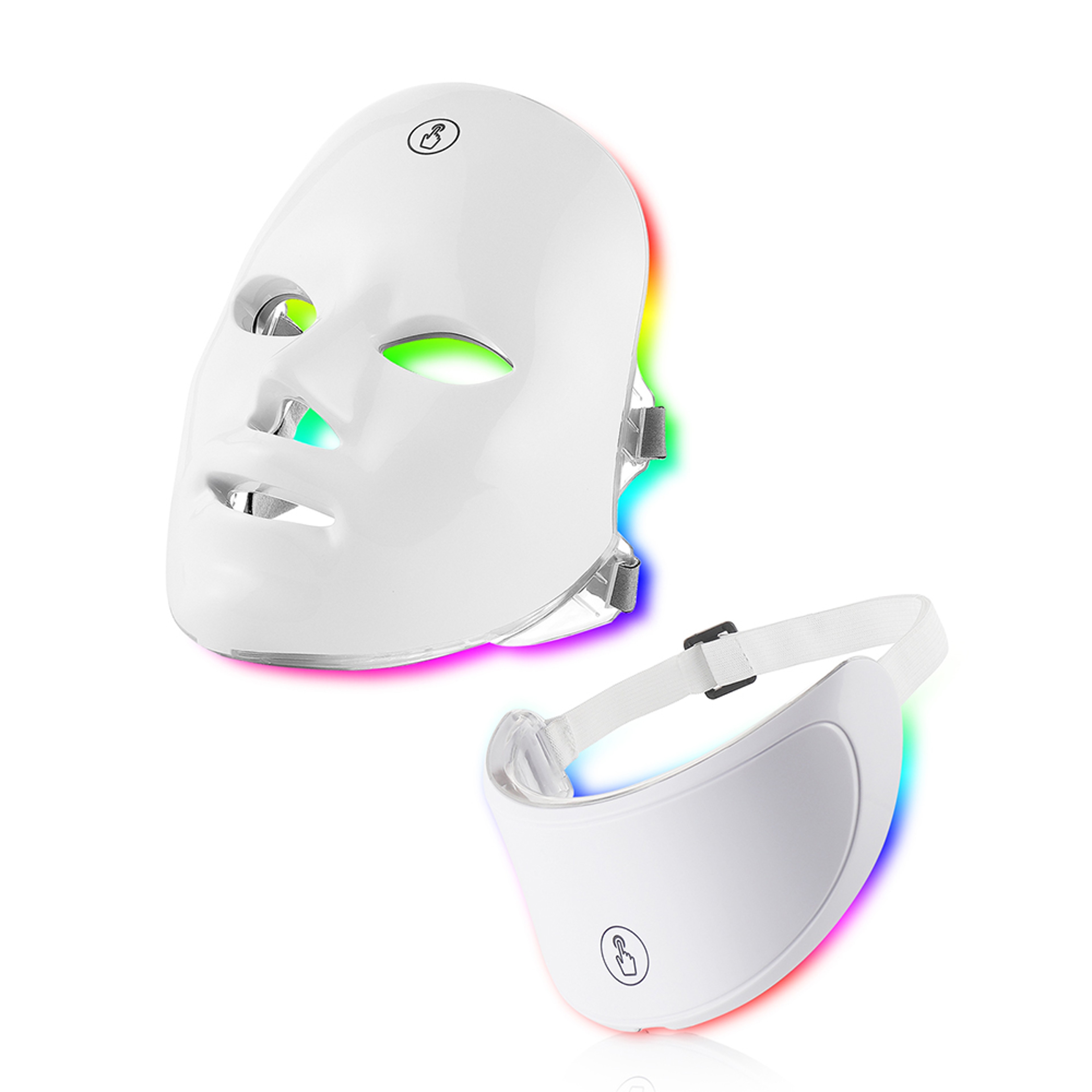 LED Facial and Neck Beauty Mask with Colors Skin Care Photon Neck Massager – view 1