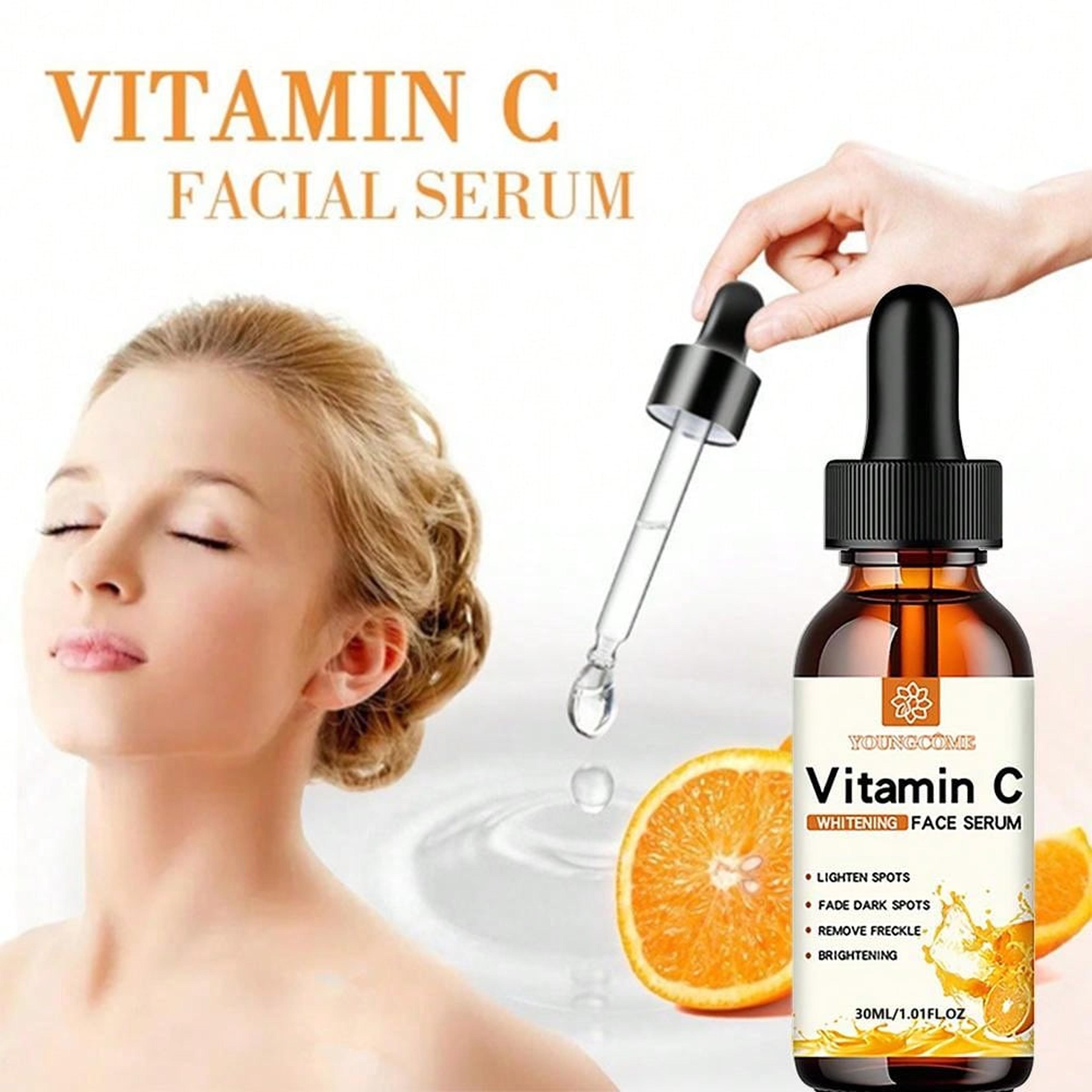 Vitamin C Facial Essence with Hyaluronic Acid & Dark Spot Remover Moisturizing, Anti-aging Repair for Radiant Skin – view 3