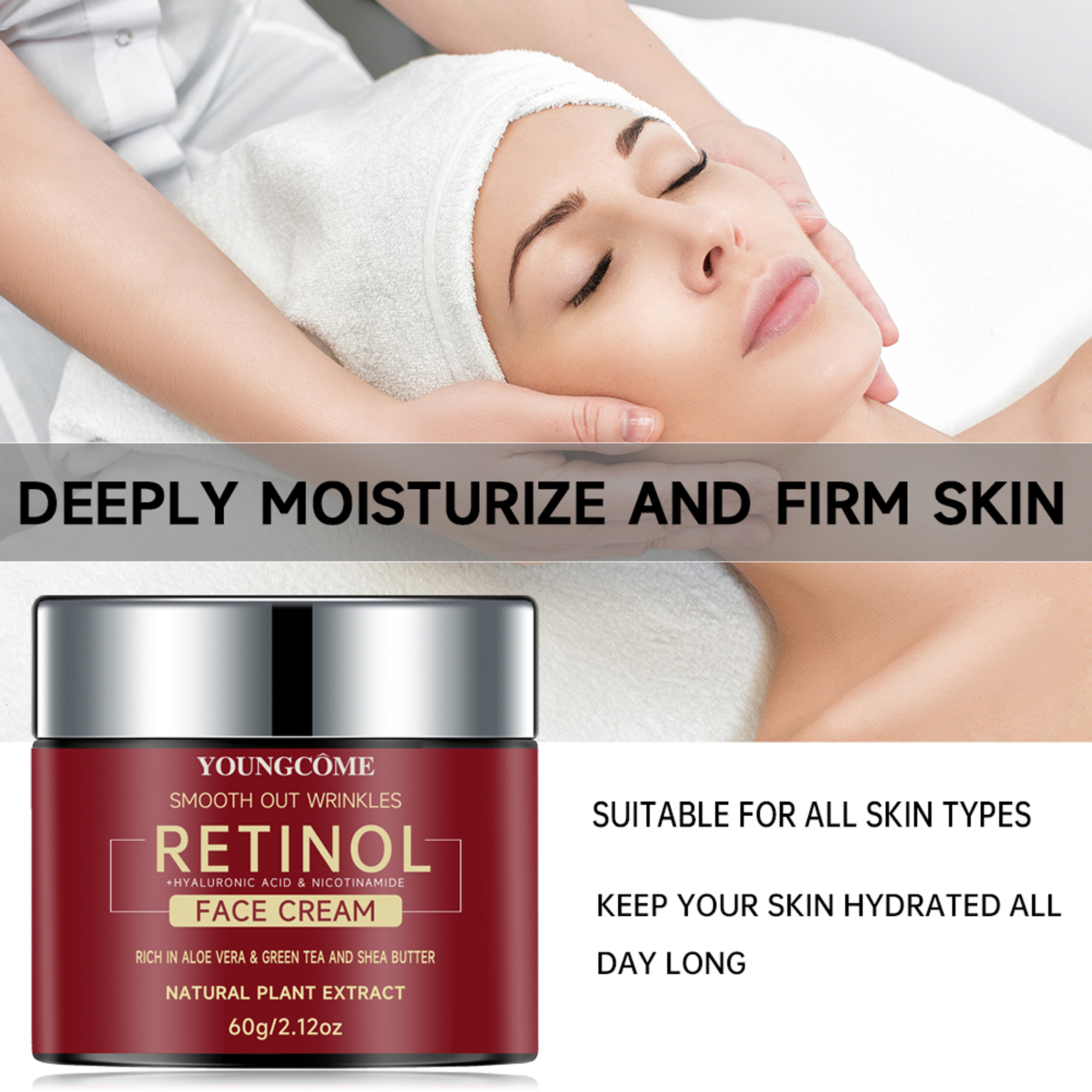 Retinol Lifting Firming Cream AntiAging Moisturizing  Brightening Facial Cream For Nourished Smooth 5
