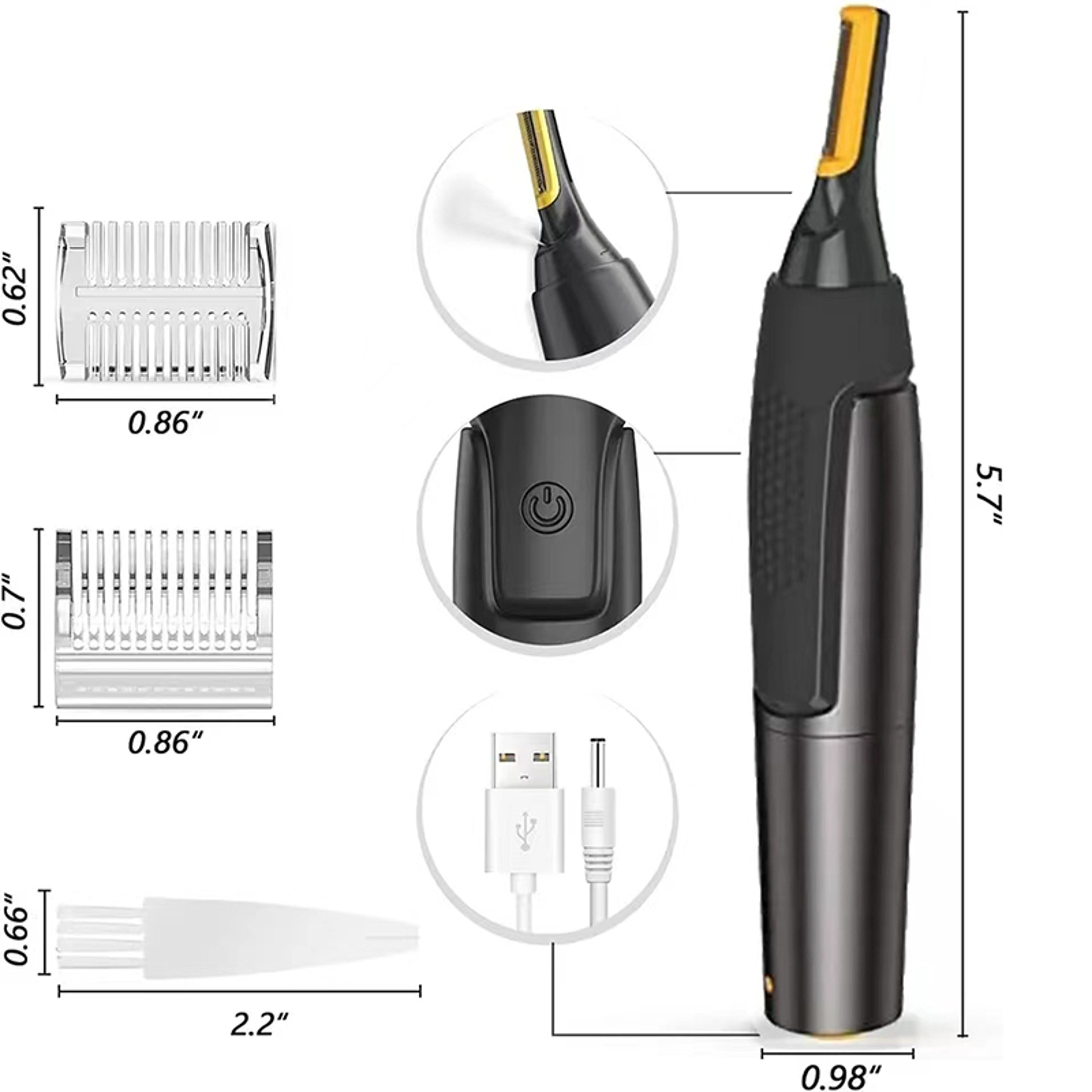 Ultra Thin Precision Nose & Ear Trimmer for Men, Waterproof & Safe Electric Shaver – view 5