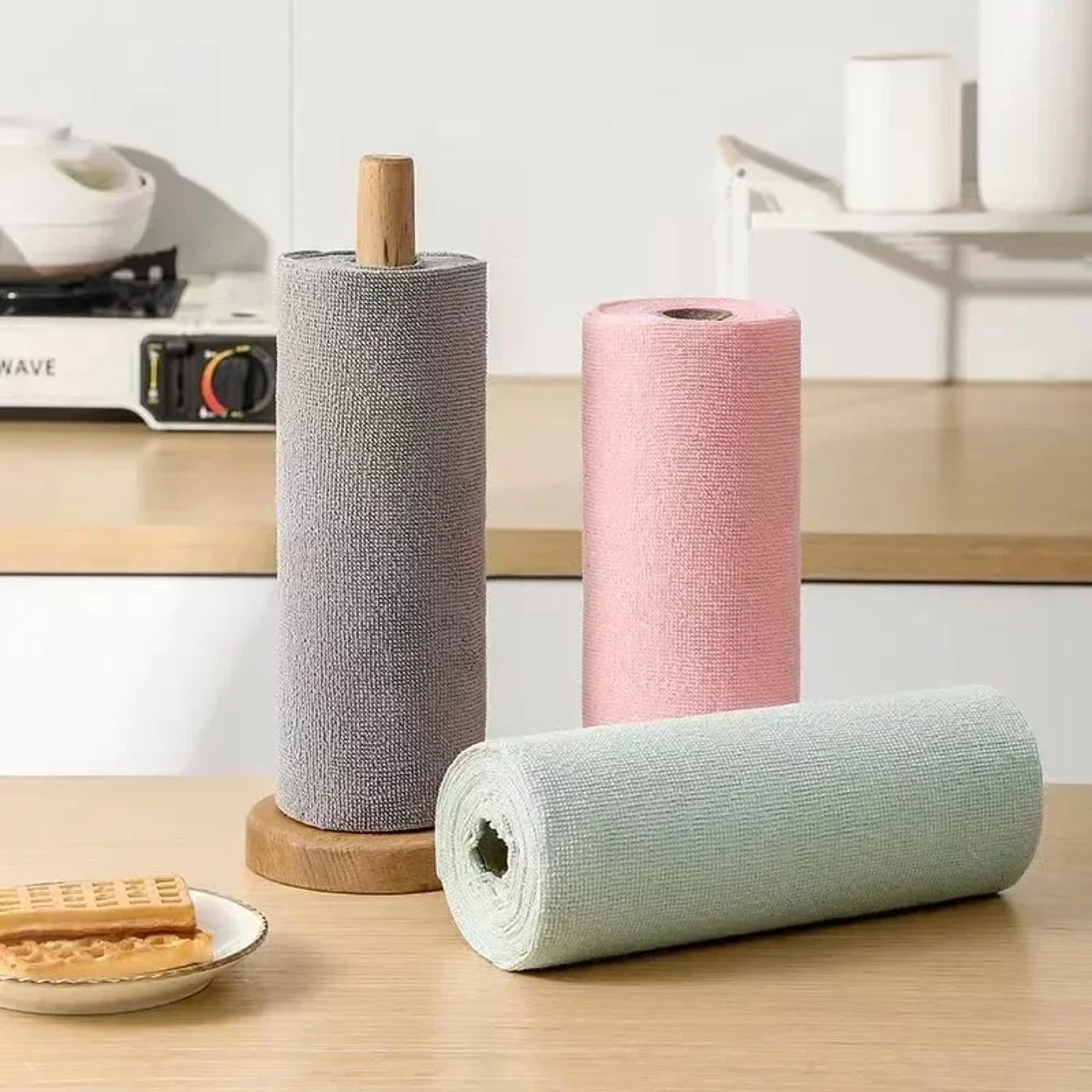 Reusable Microfiber Cleaning Cloth Roll Sheets Kitchen Towel  Dish Rag Replacement 3