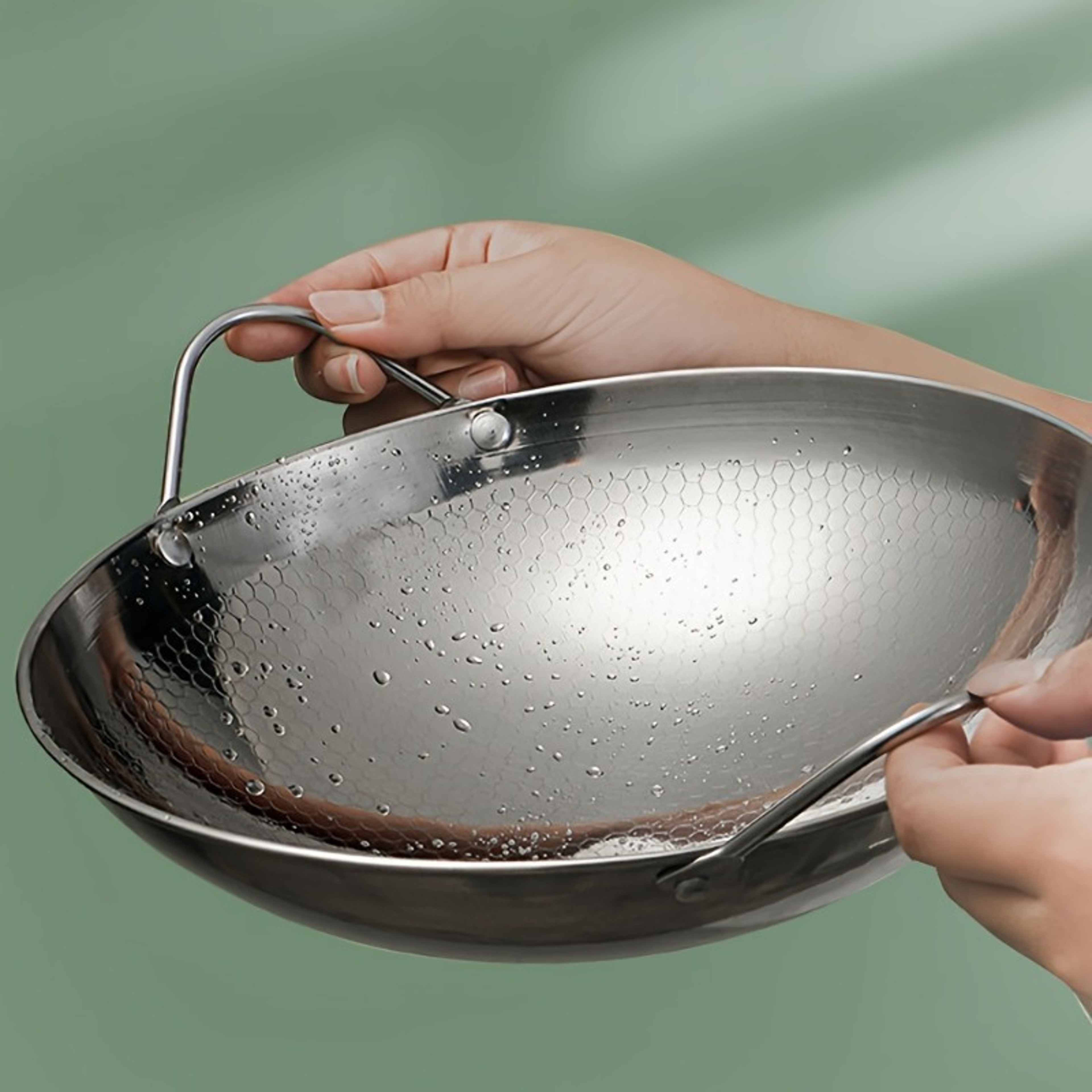 Stainless Steel Honeycomb Skillet NonStick Cooking Pan With Handle ScratchResistant For Pasta Steak 2
