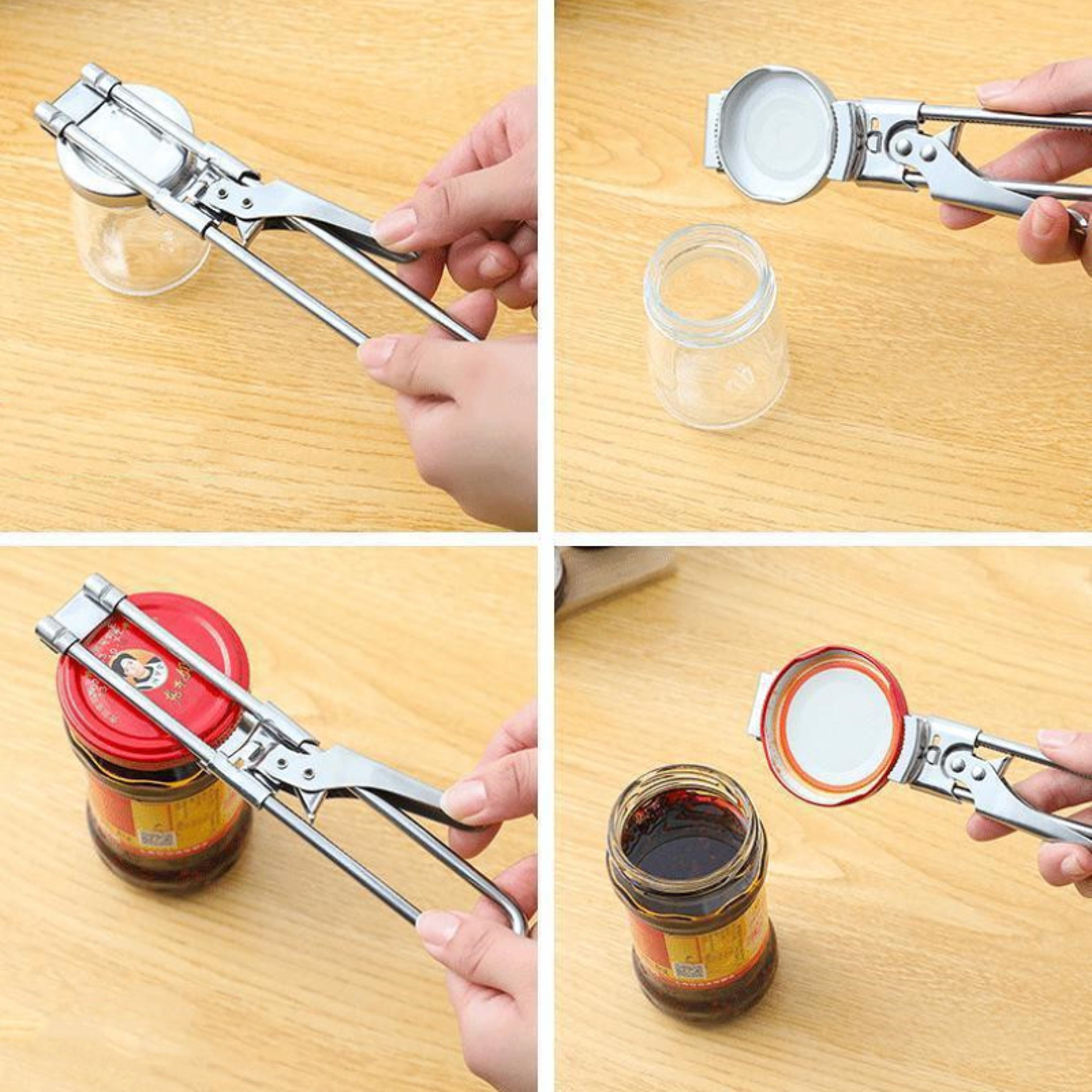 Adjustable Stainless Steel MultiFunction Jar  Bottle Opener  LaborSaving Kitchen Tool For Effortles 2