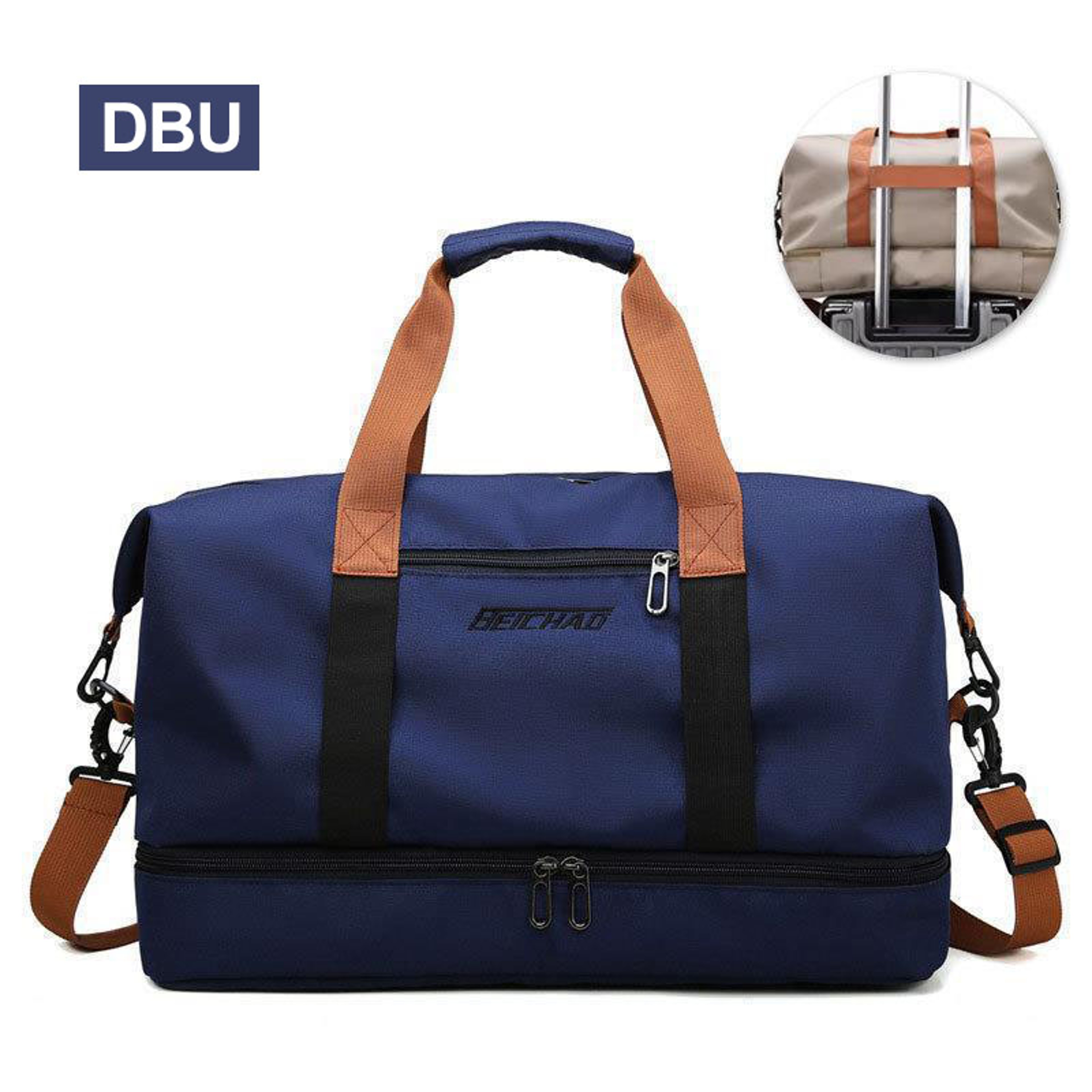 Portable Fitness Travel Gym Bag  Duffle CarryOn Weekender Bag For Men  Women 10