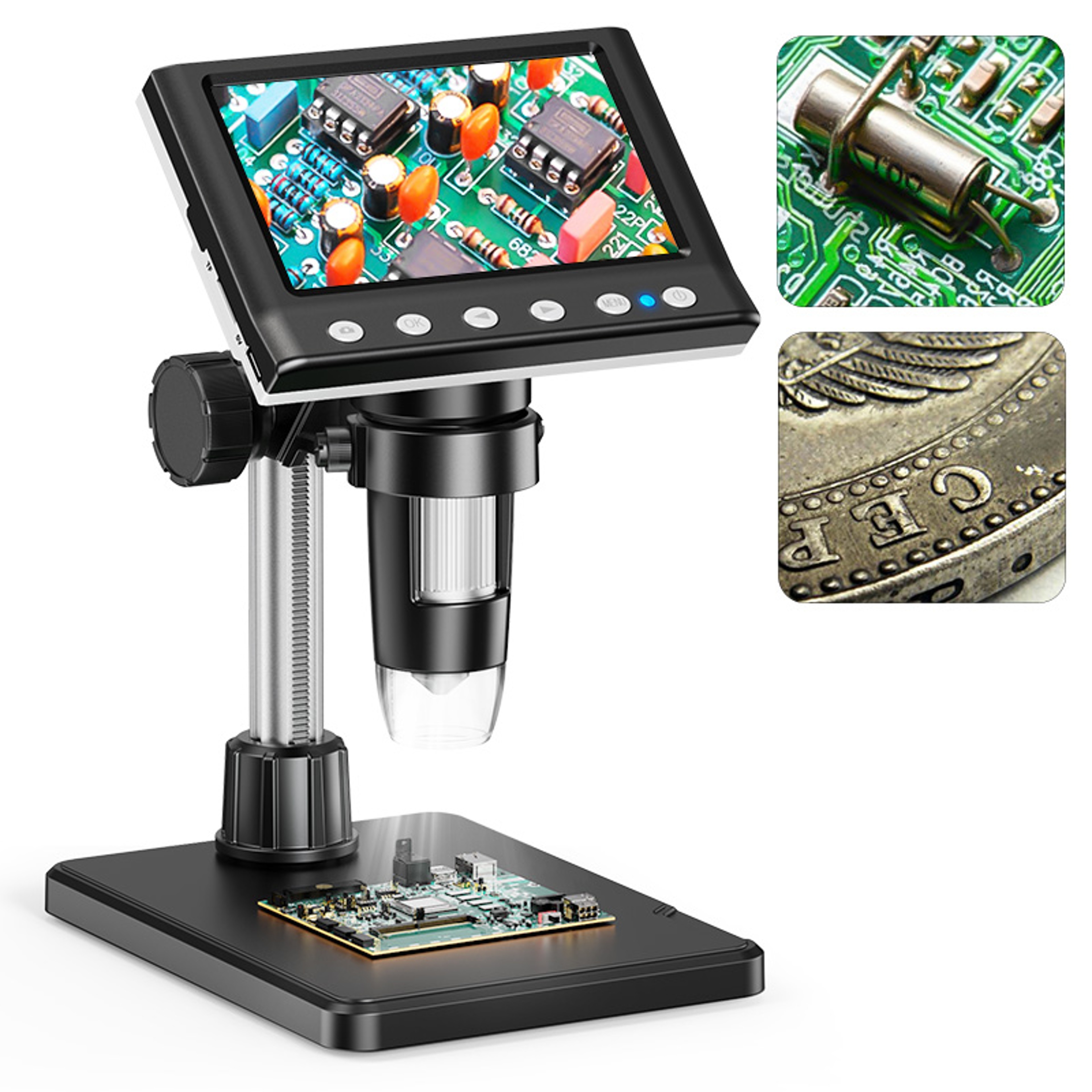 RIEVBCAU DM  Digital Microscope  Magnification Video  LEDs Ideal For Soldering  Coin Inspection 0
