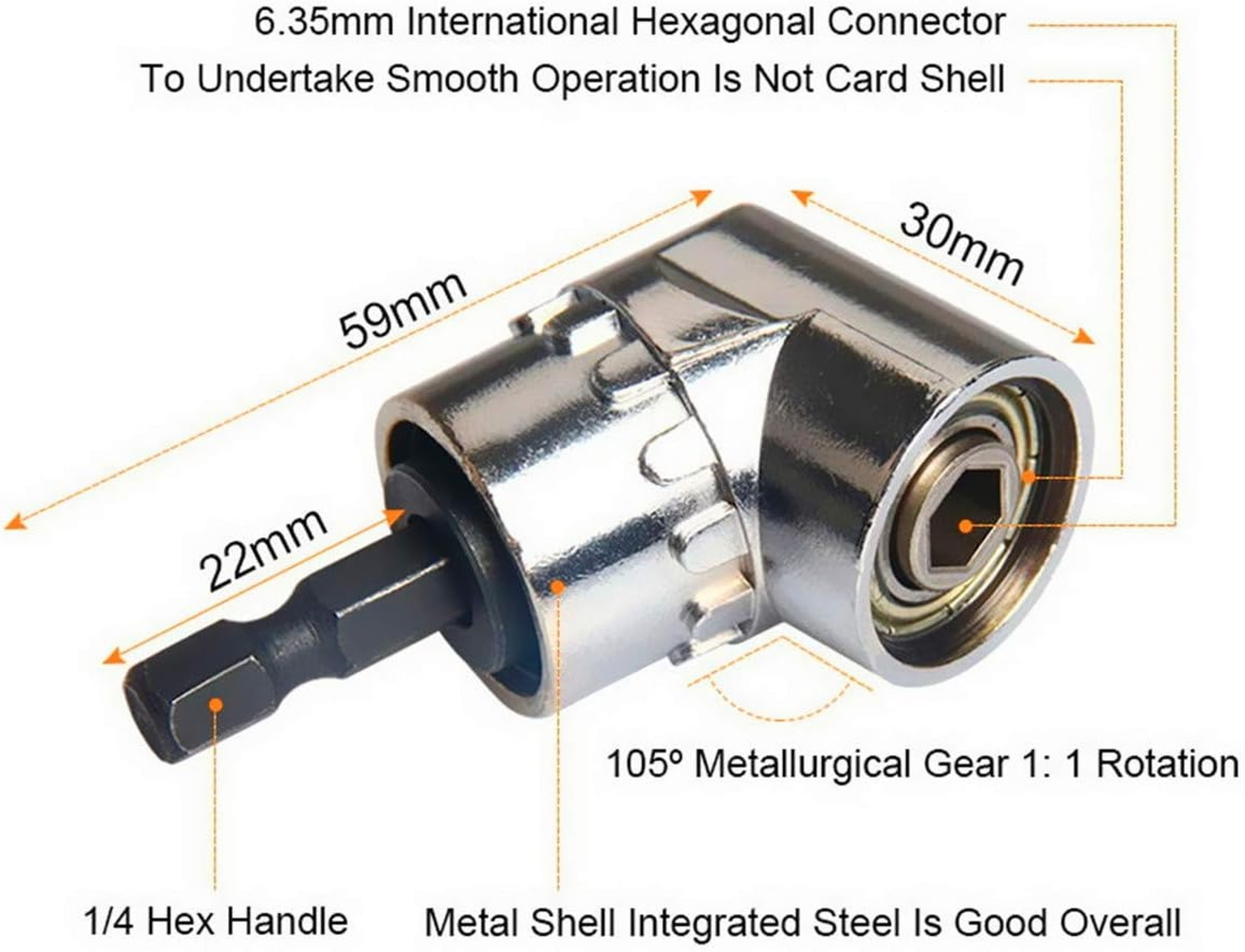 Degree Angle Drill Adapter Impact Grade Right Angle Drill Attachment Driver Extension Tool 2