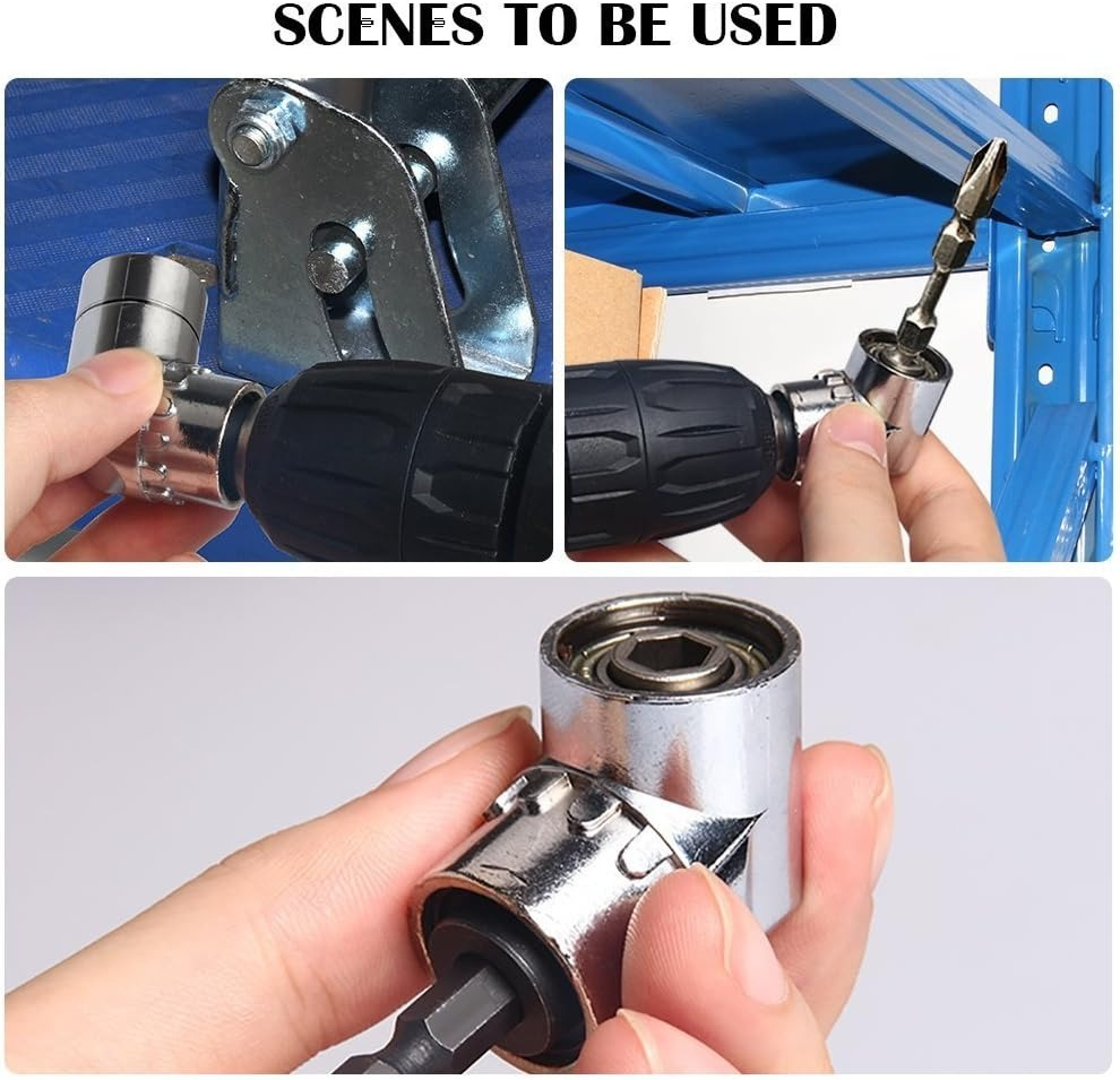 Degree Angle Drill Adapter Impact Grade Right Angle Drill Attachment Driver Extension Tool 3