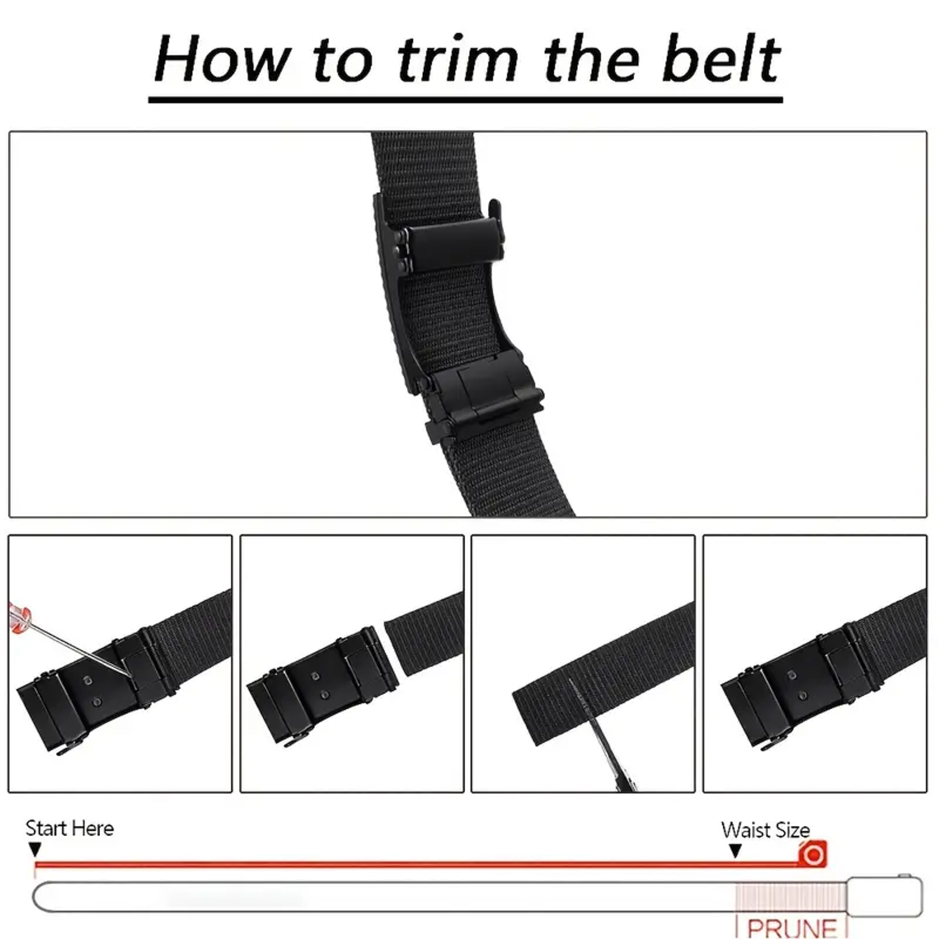 Durable Men Nylon Webbing Belt With Automatic Metal Buckle For Outdoor Work  Everyday Wear 2