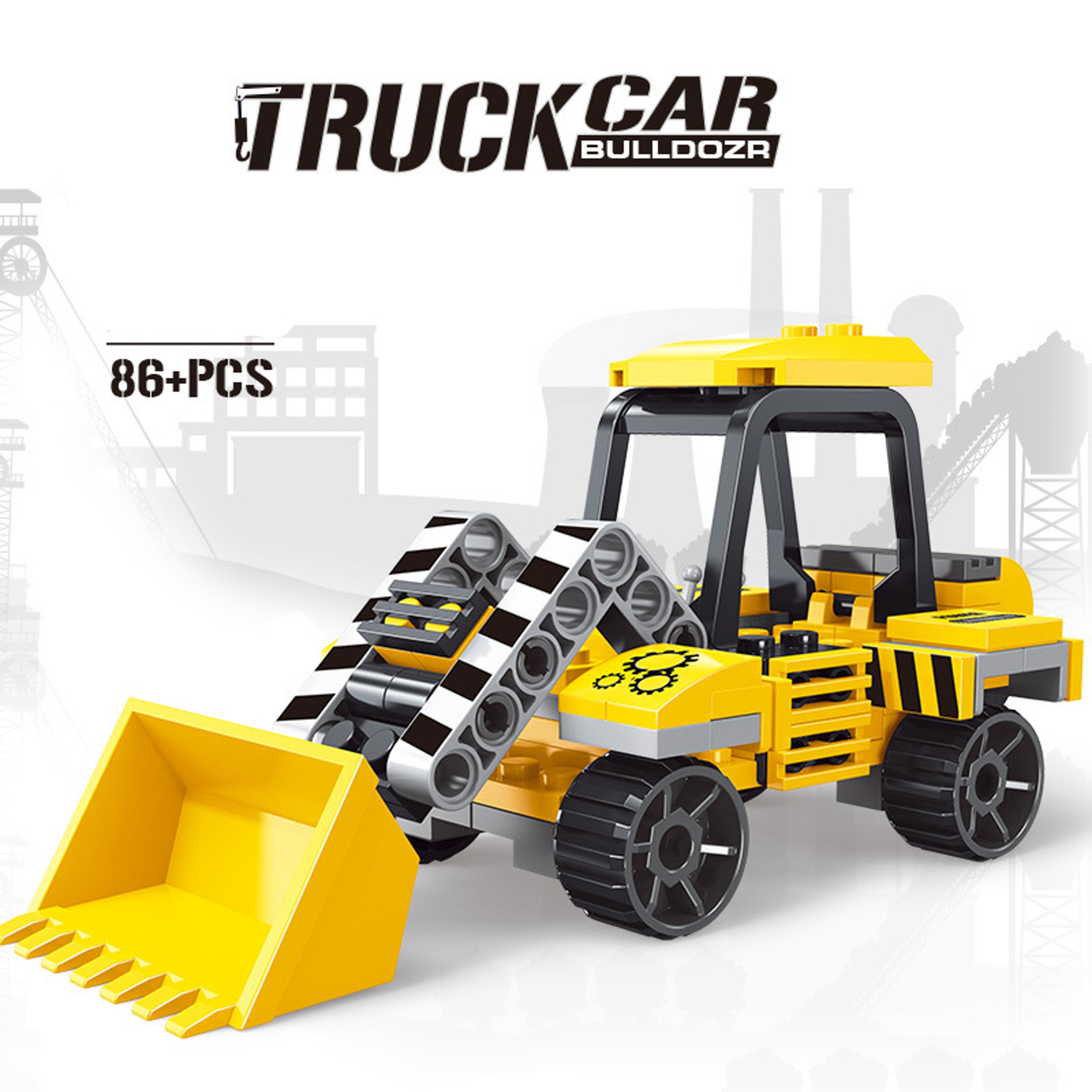 NEW Heavy Engineering Cement Mixer Truck Fire Engine Mini Loader  Police Car Model Building Block 3