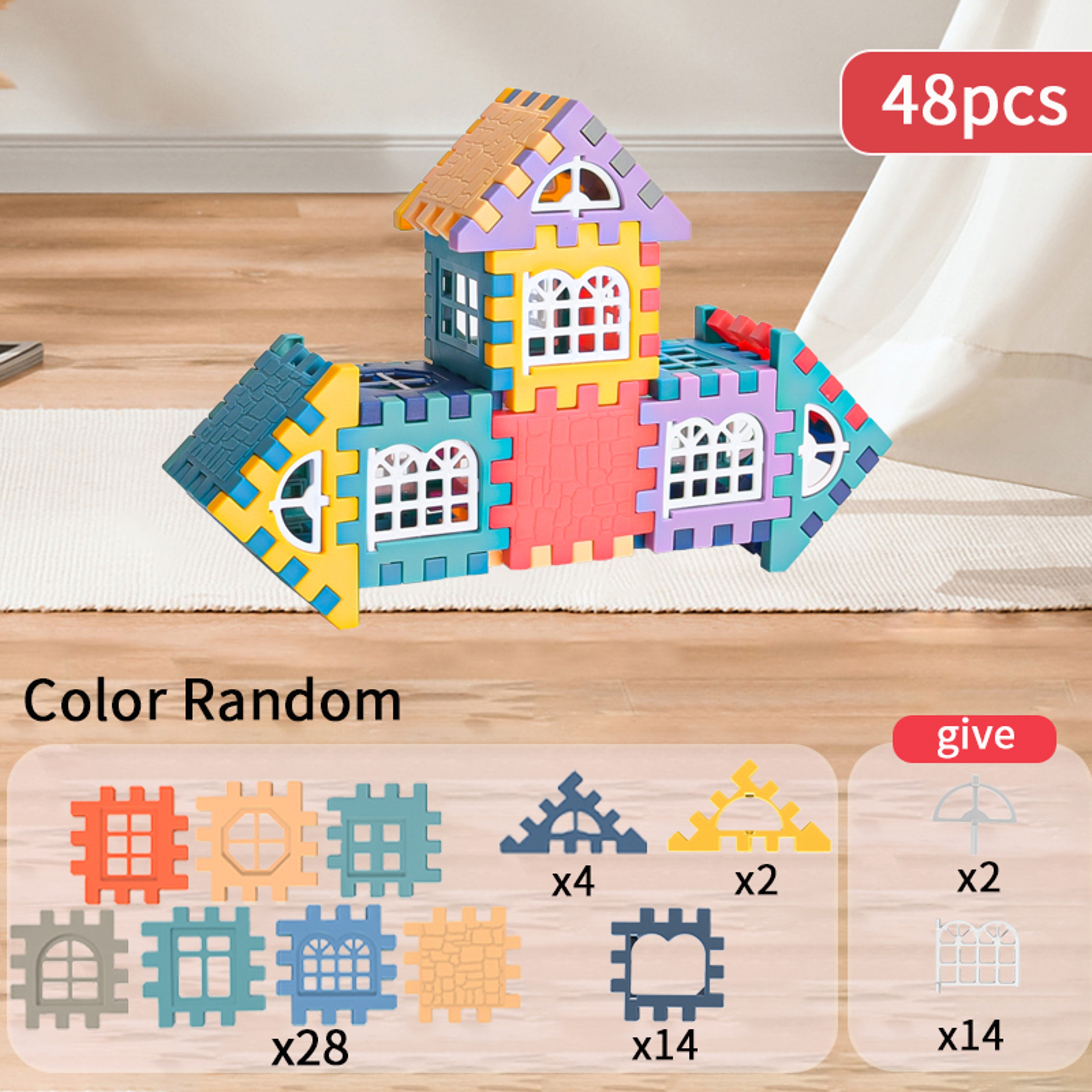 Large House Building Blocks Construction Set For Kids Creative Educational Building Toys 5