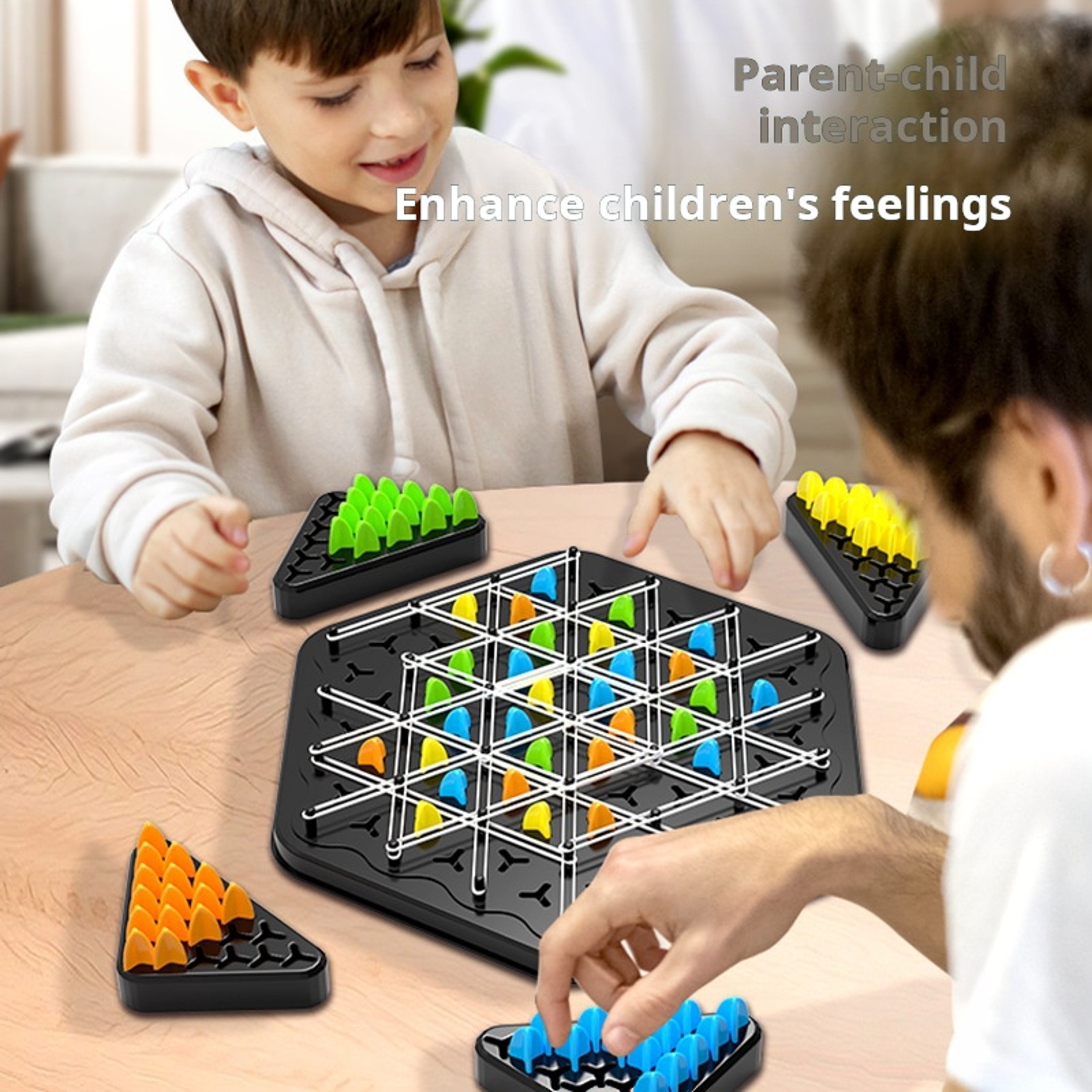Triggle Triangle Strategy Board Game  Chain Triangle Chess Game With Rubber Bands For Family Game N 3