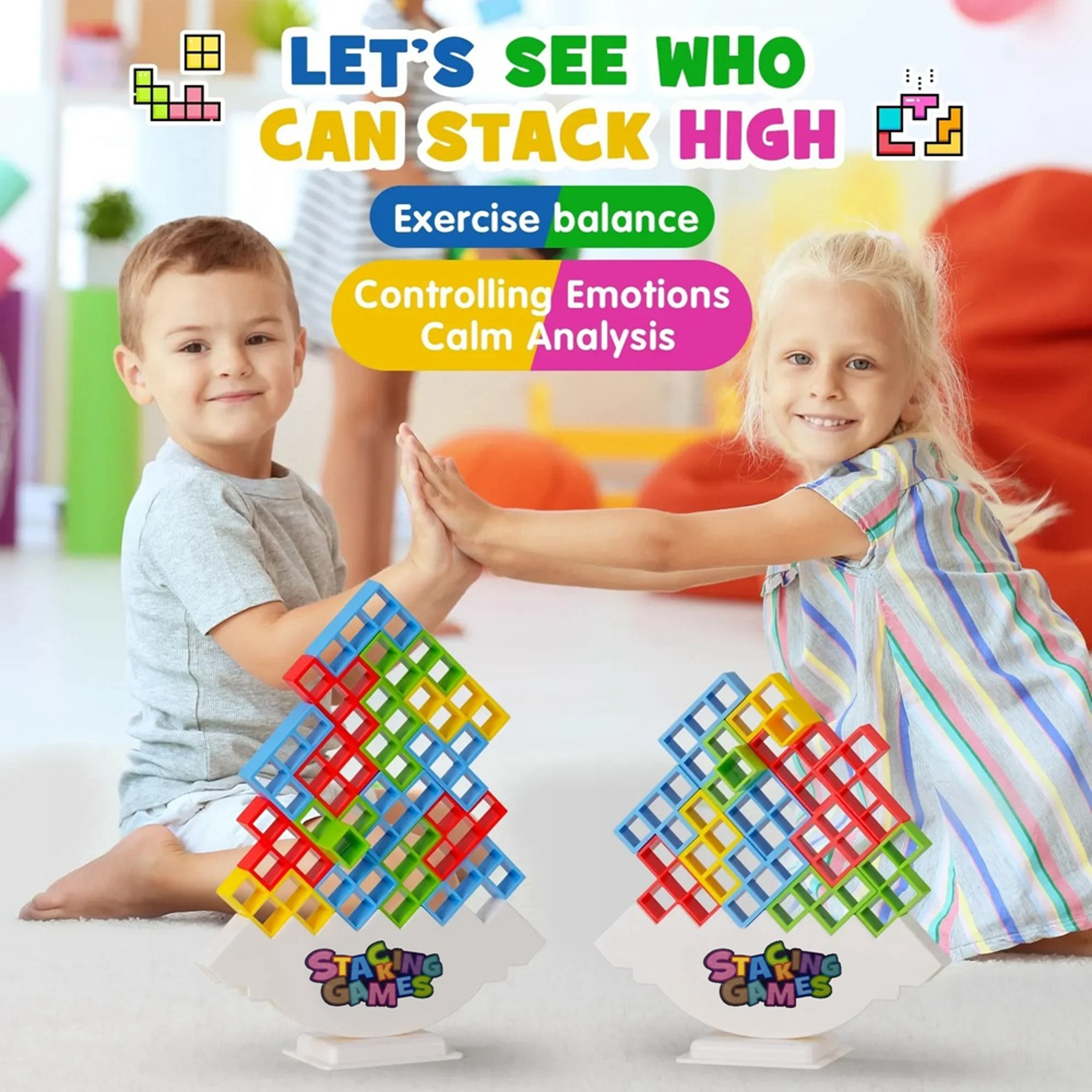 Kids Balance Stacking Tower Game Educational Building Blocks Desktop Puzzle Toy 4