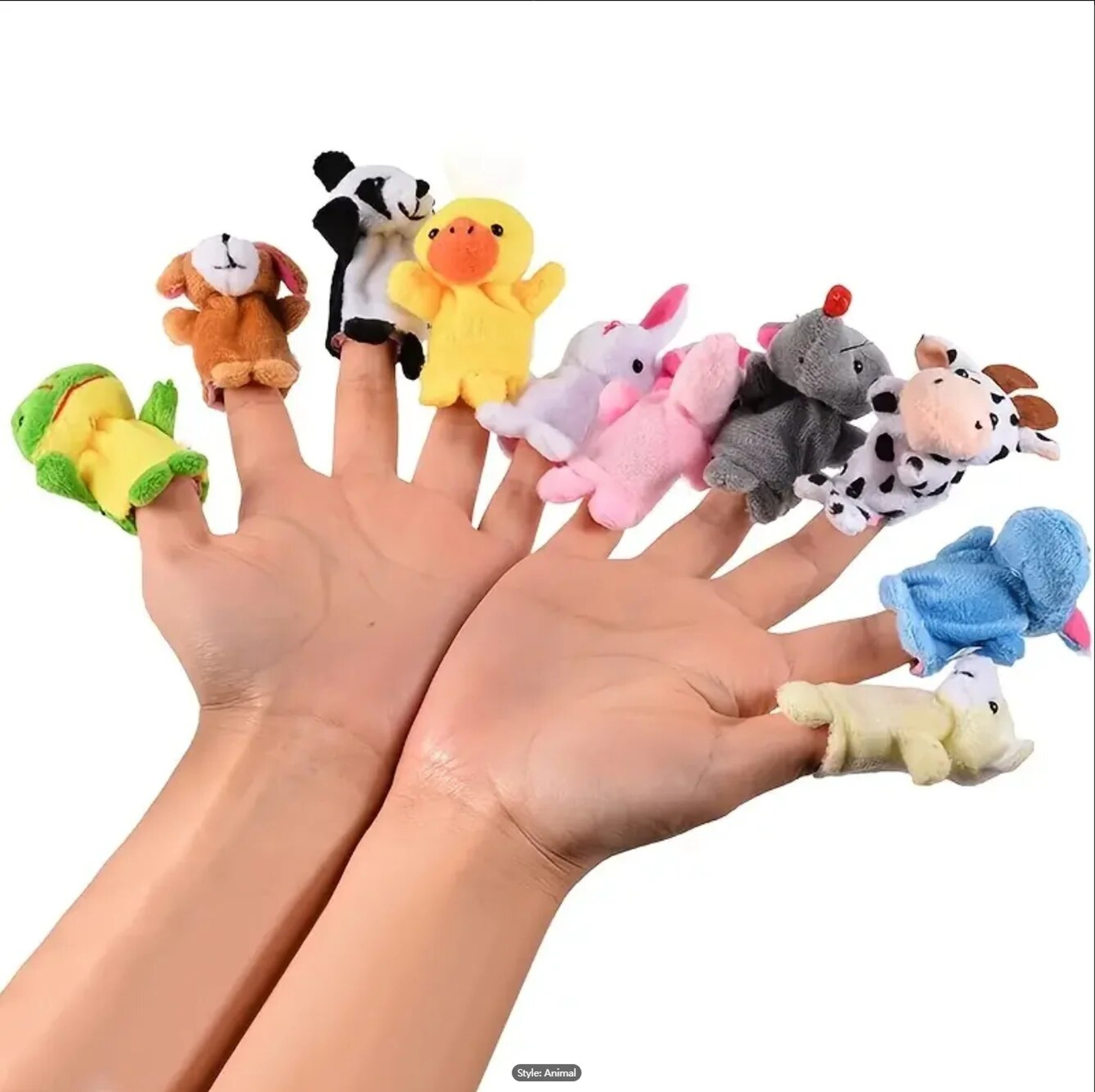 Cartoon Finger Puppets For Kids  Plush Hand Doll Educational Toy 5