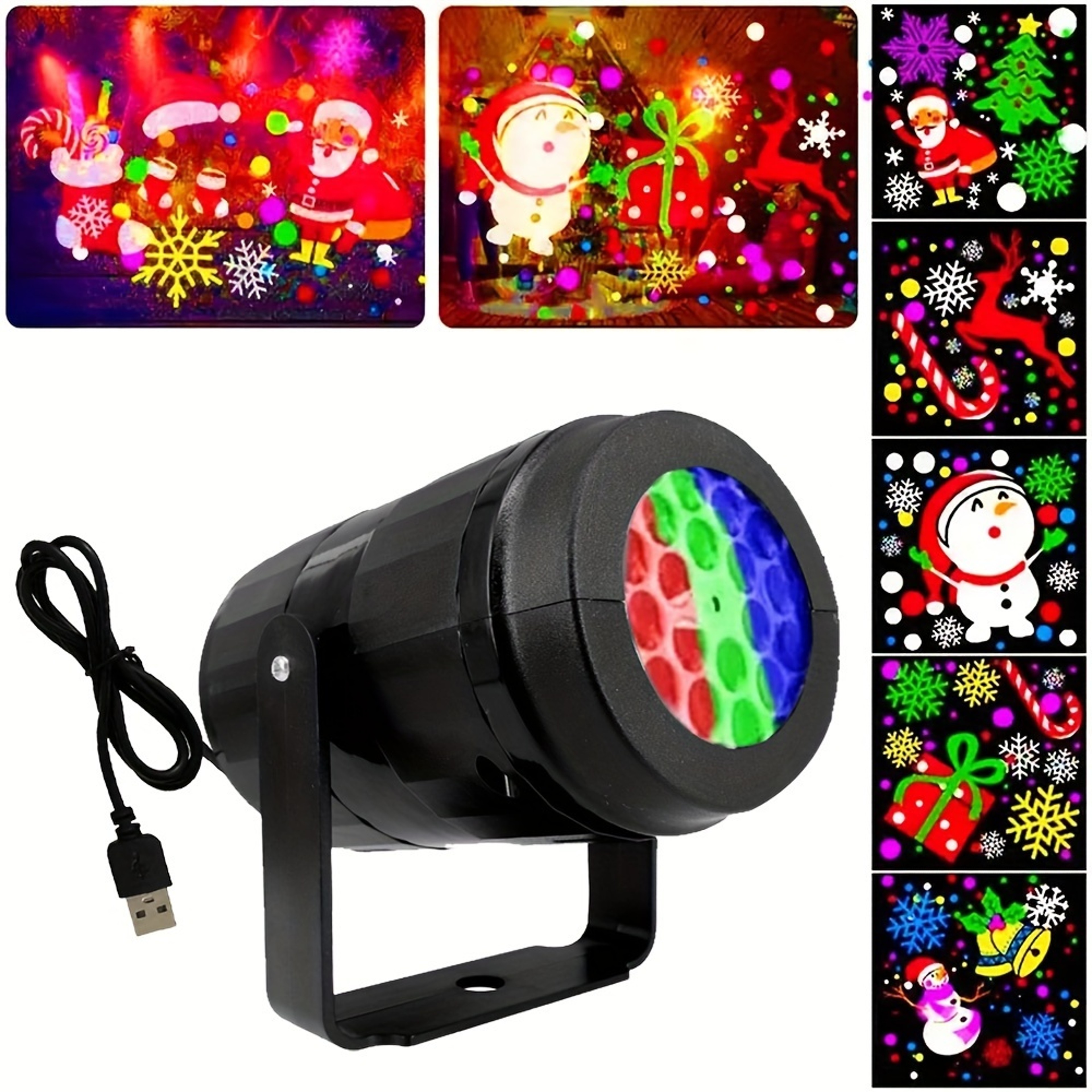 Snowflake Christmas Laser Projector Light with LED Patterns, Waterproof Rotating Holiday Decor – view 7