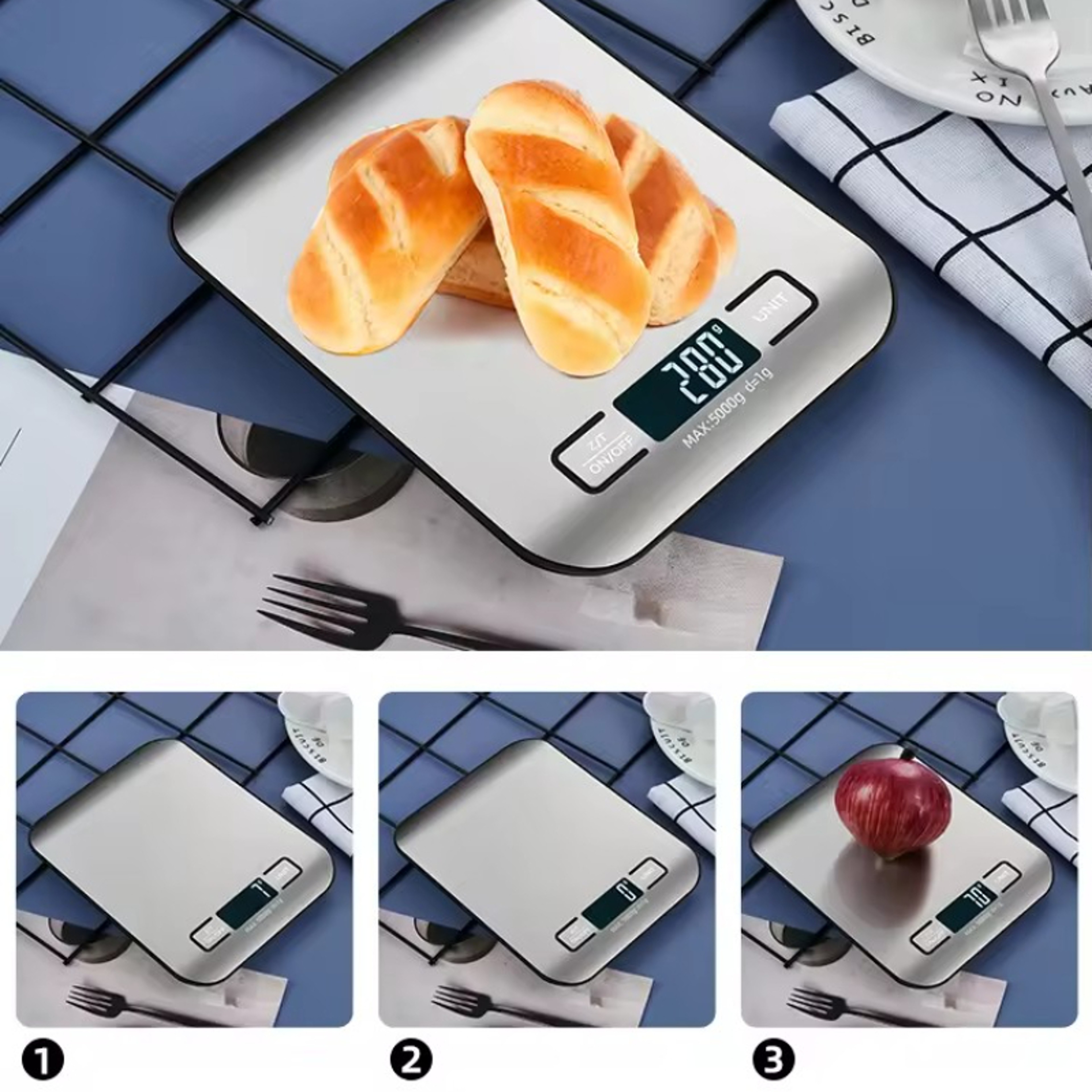 Digital Kitchen Scale Stainless Steel Panel Precision Electronic Scale for Food, Jewelry, and Baking – view 4