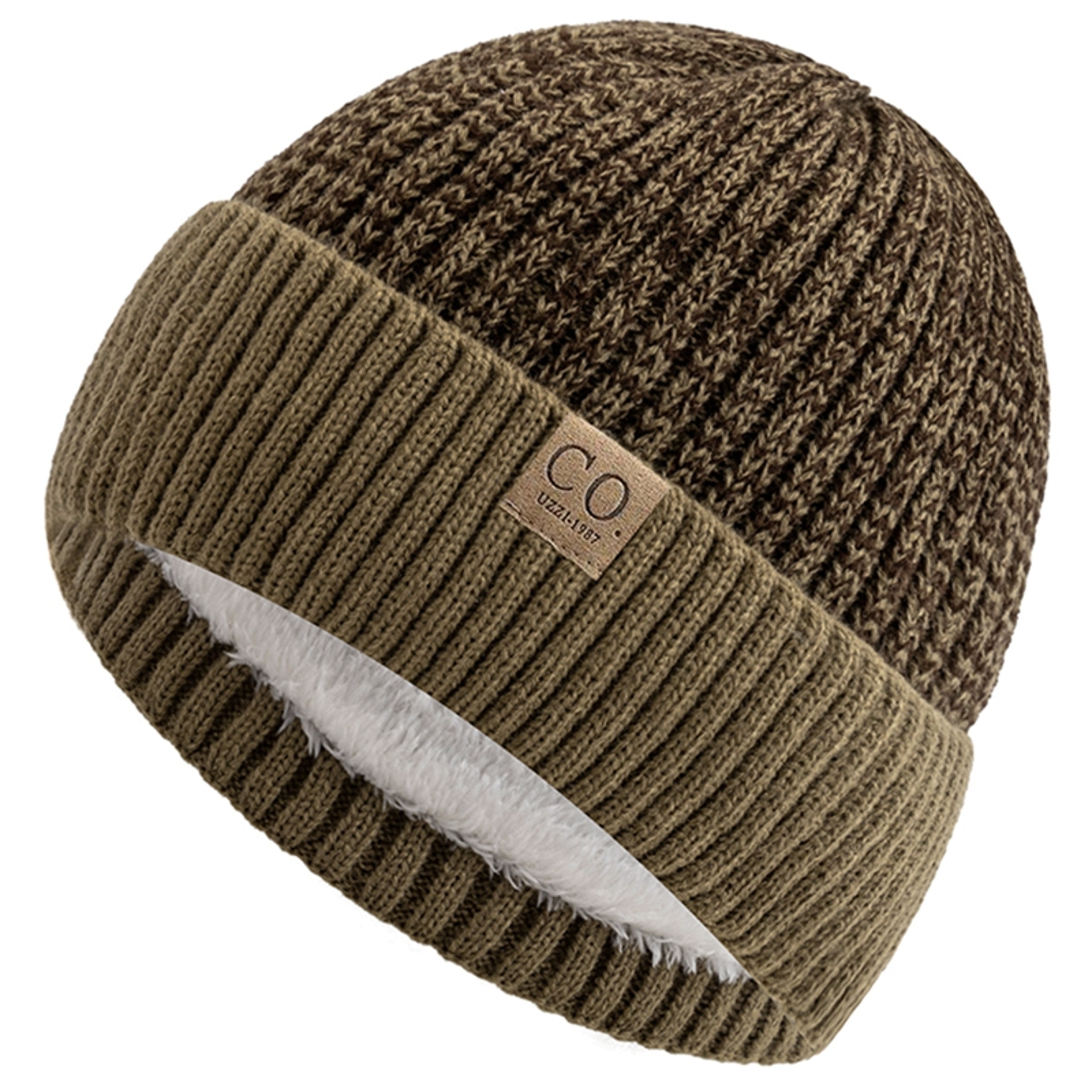 Unisex Two Tone Winter Beanie Hat with Fur Lining  Fashionable and Warm Knitted Cap for Men & Women – view 13