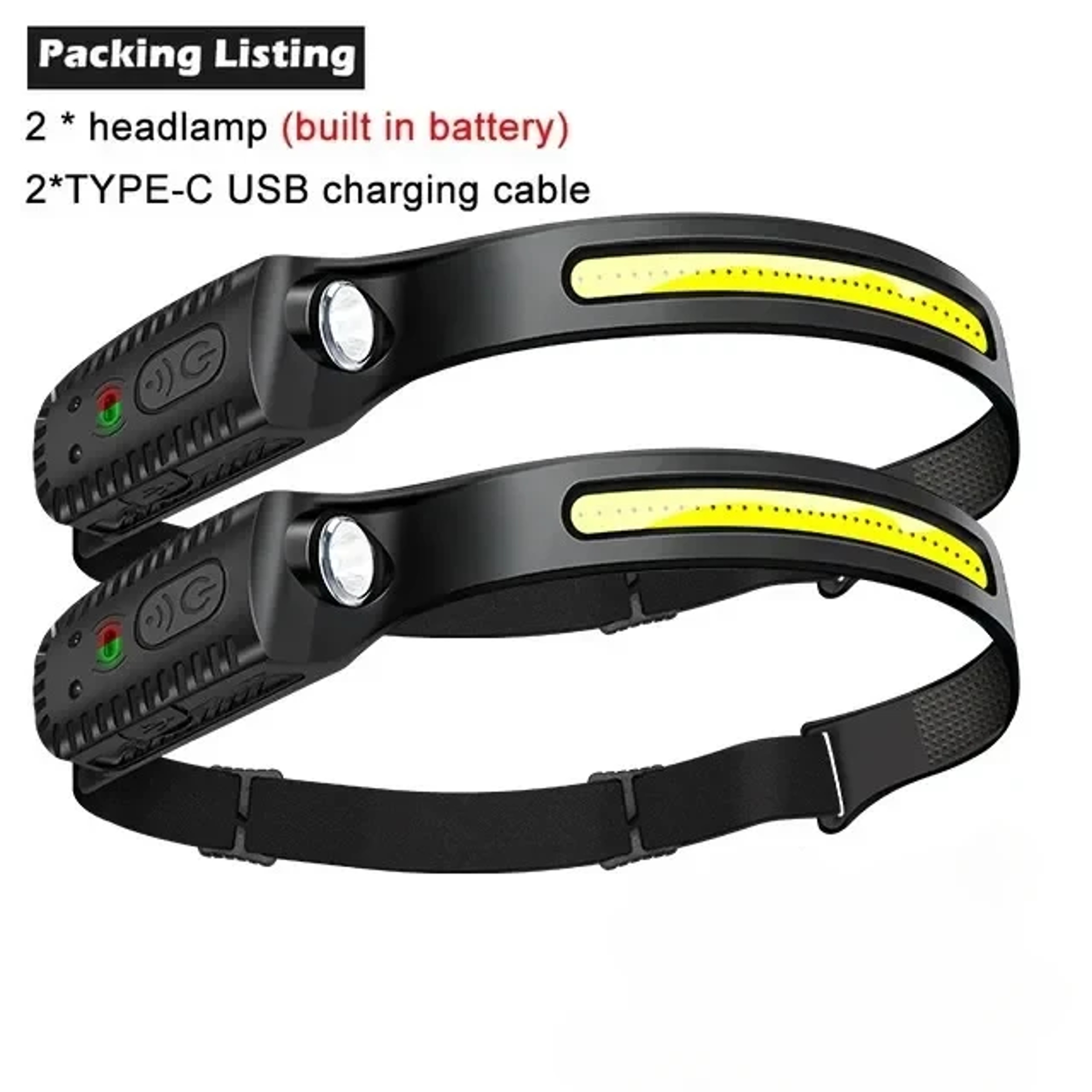 USB Rechargeable Induction LED Headlamp  Modes Built In Battery For Outdoor Adventures Camping  Fis 6