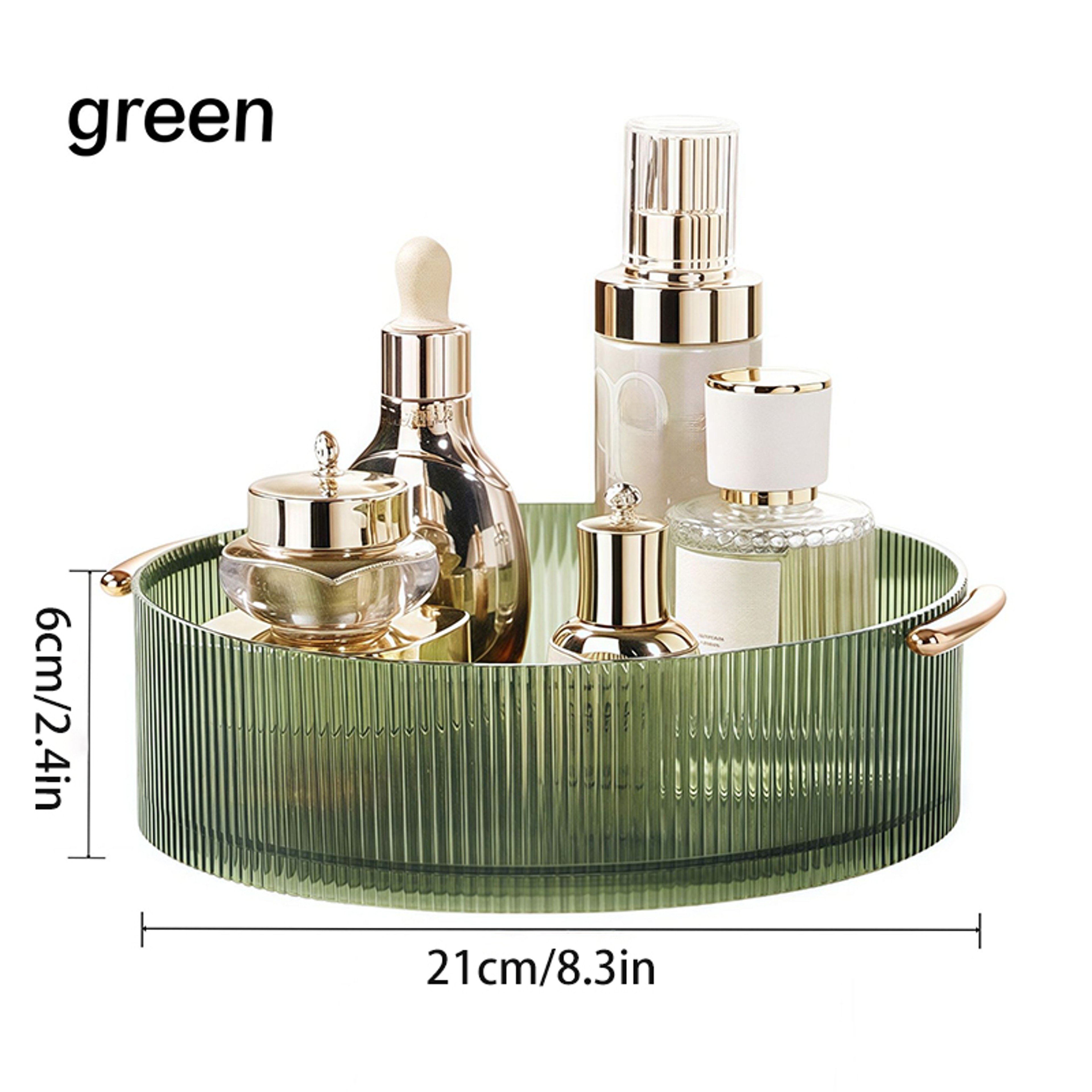 Rotating Cosmetic Storage Box Large Capacity, Transparent, Turntable Desktop Organizer – view 8