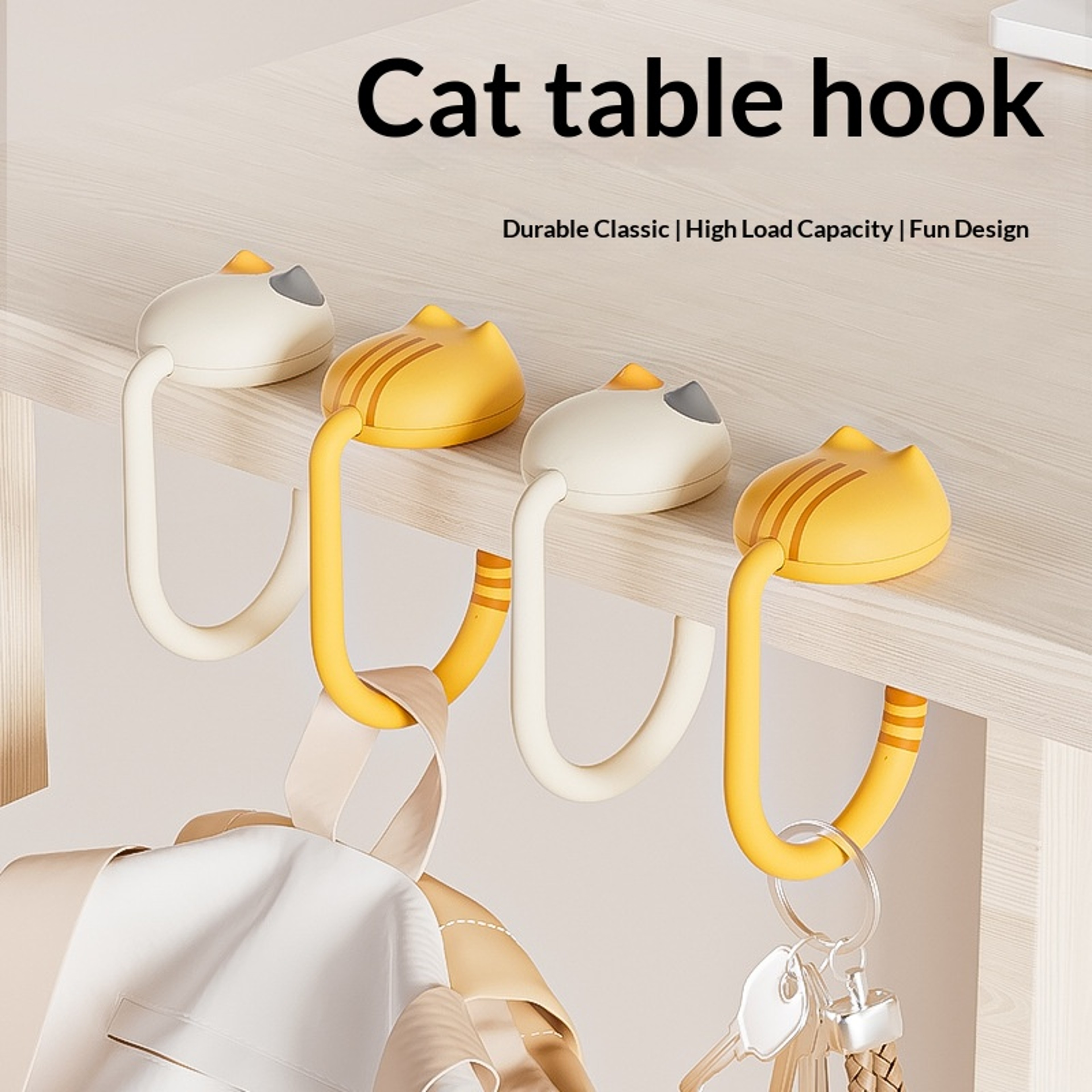 No Drill Student Desk Hook With Removable Bag Hanger  Easyto Install Detachable Hook For Organized  0