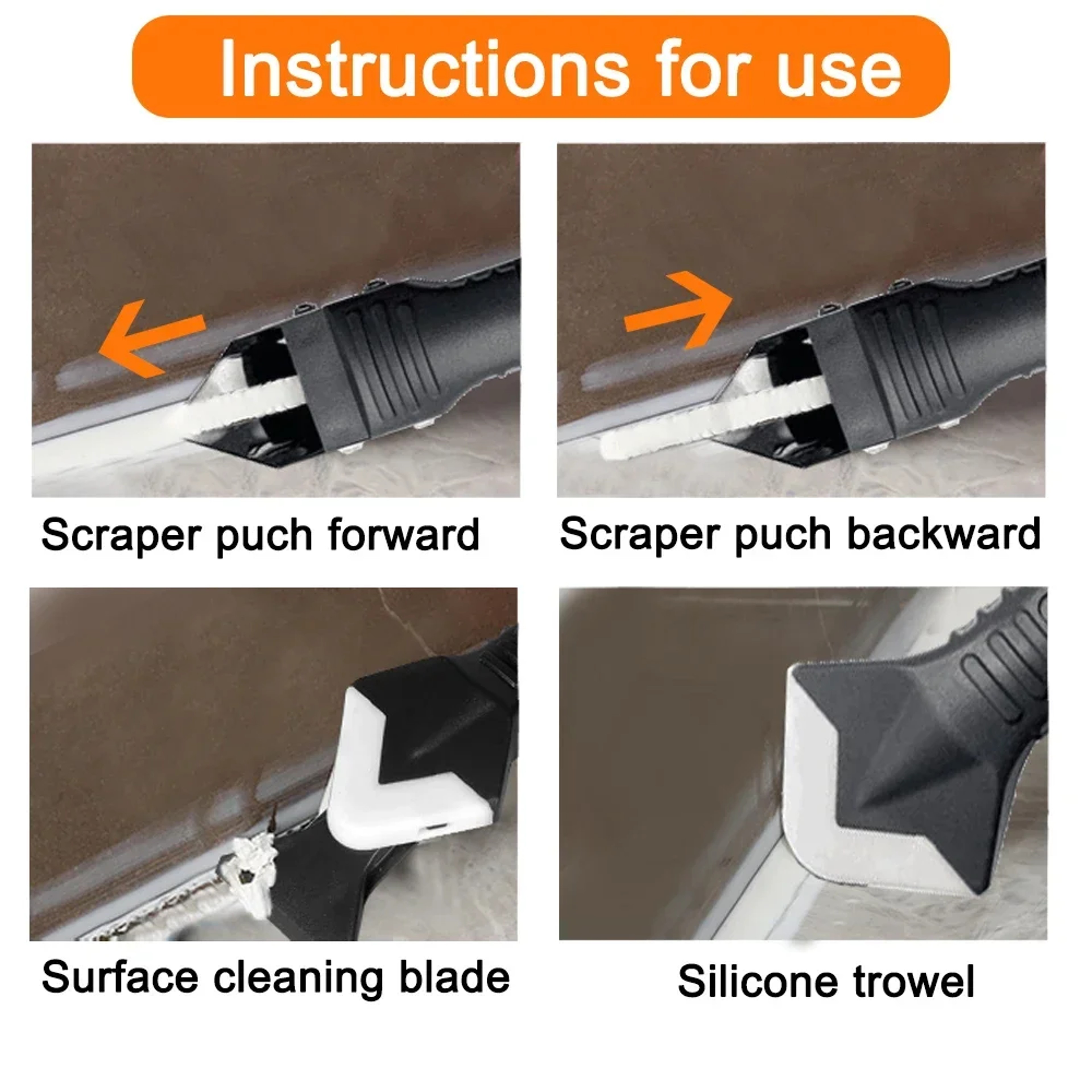 Silicone Scraper Sealant Tool Kit for Grout & Mould Removal – view 6