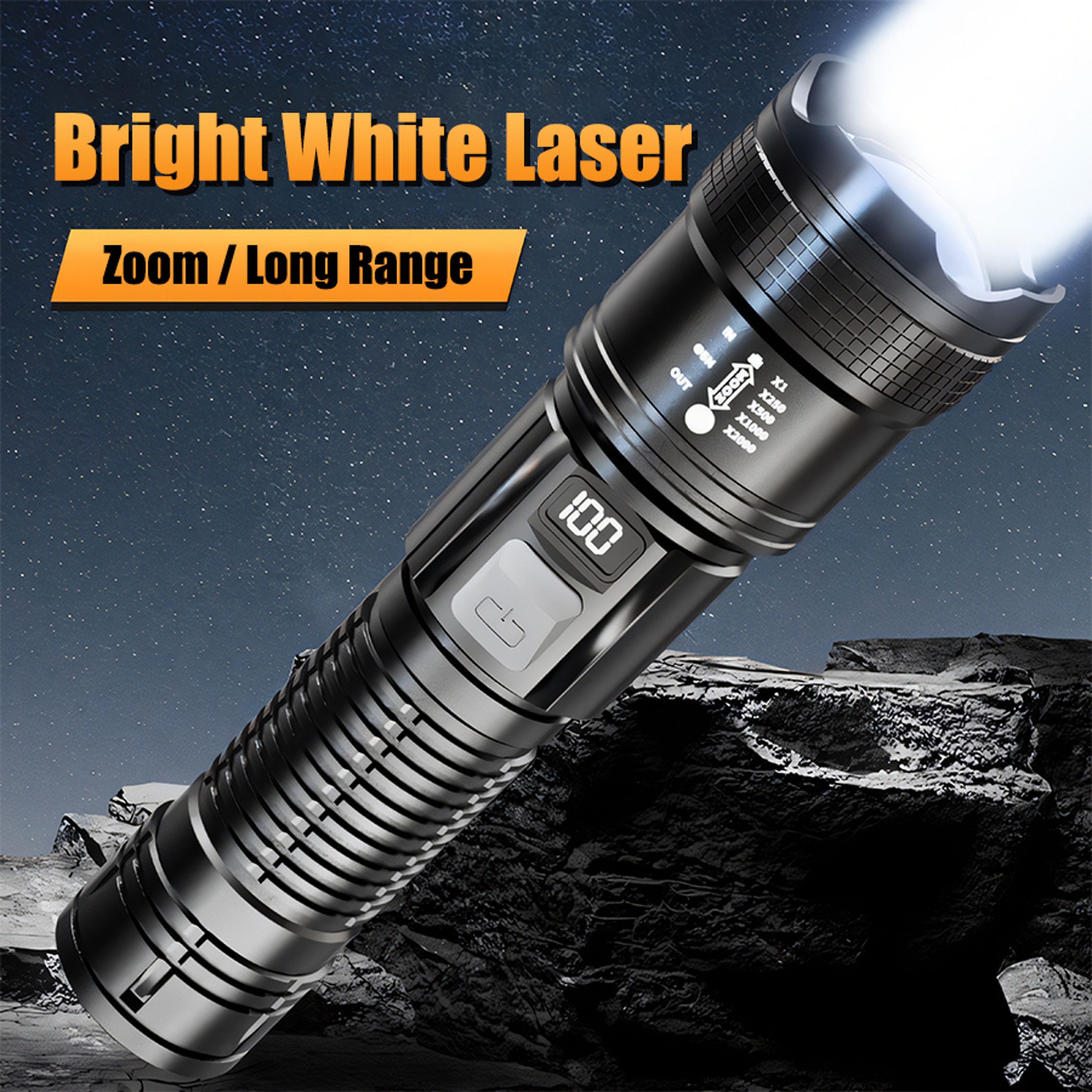 HighPowered LED Tactical Flashlight With USB Charging  Ultra Bright Zoom Lantern For Camping Fishin