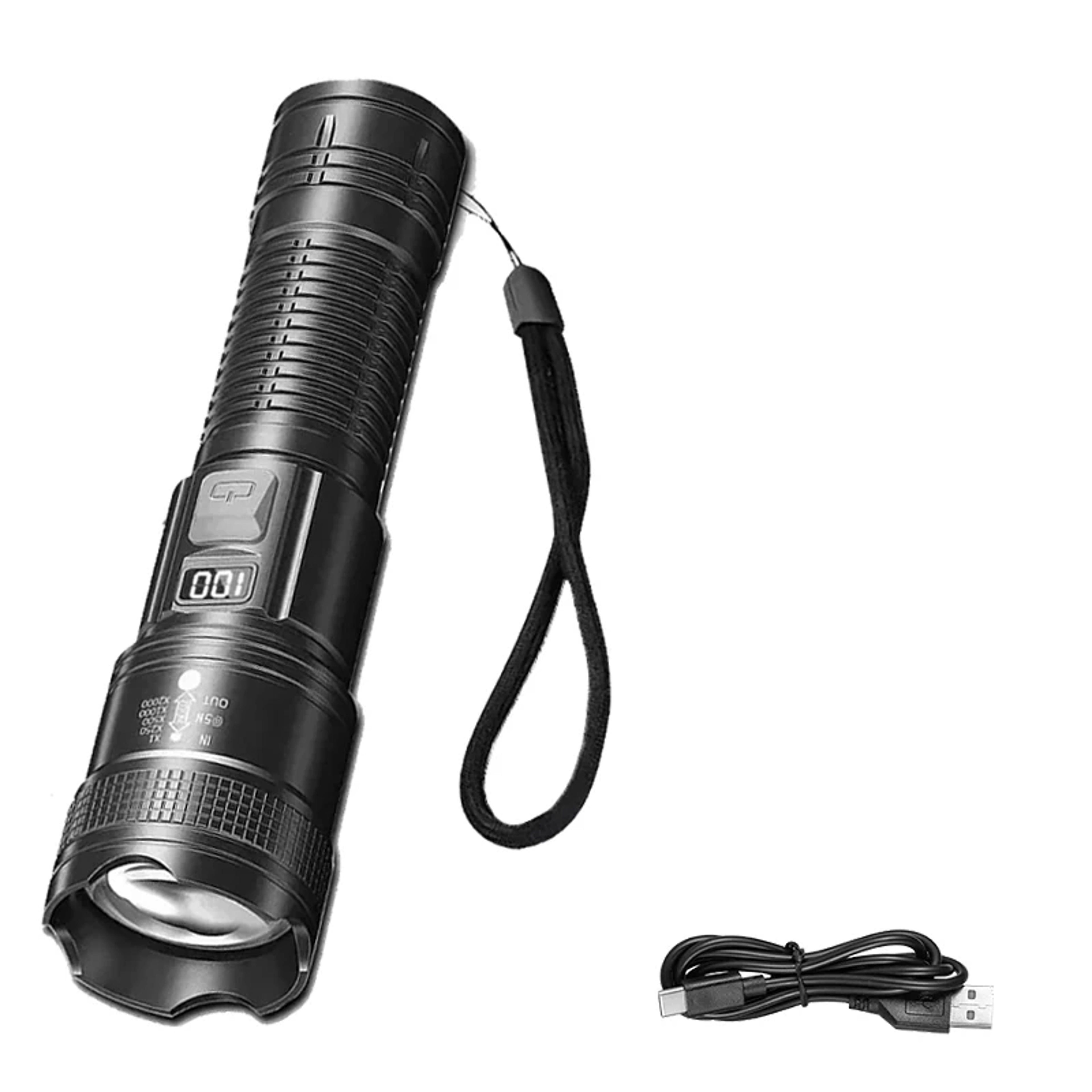 HighPowered LED Tactical Flashlight With USB Charging  Ultra Bright Zoom Lantern For Camping Fishin