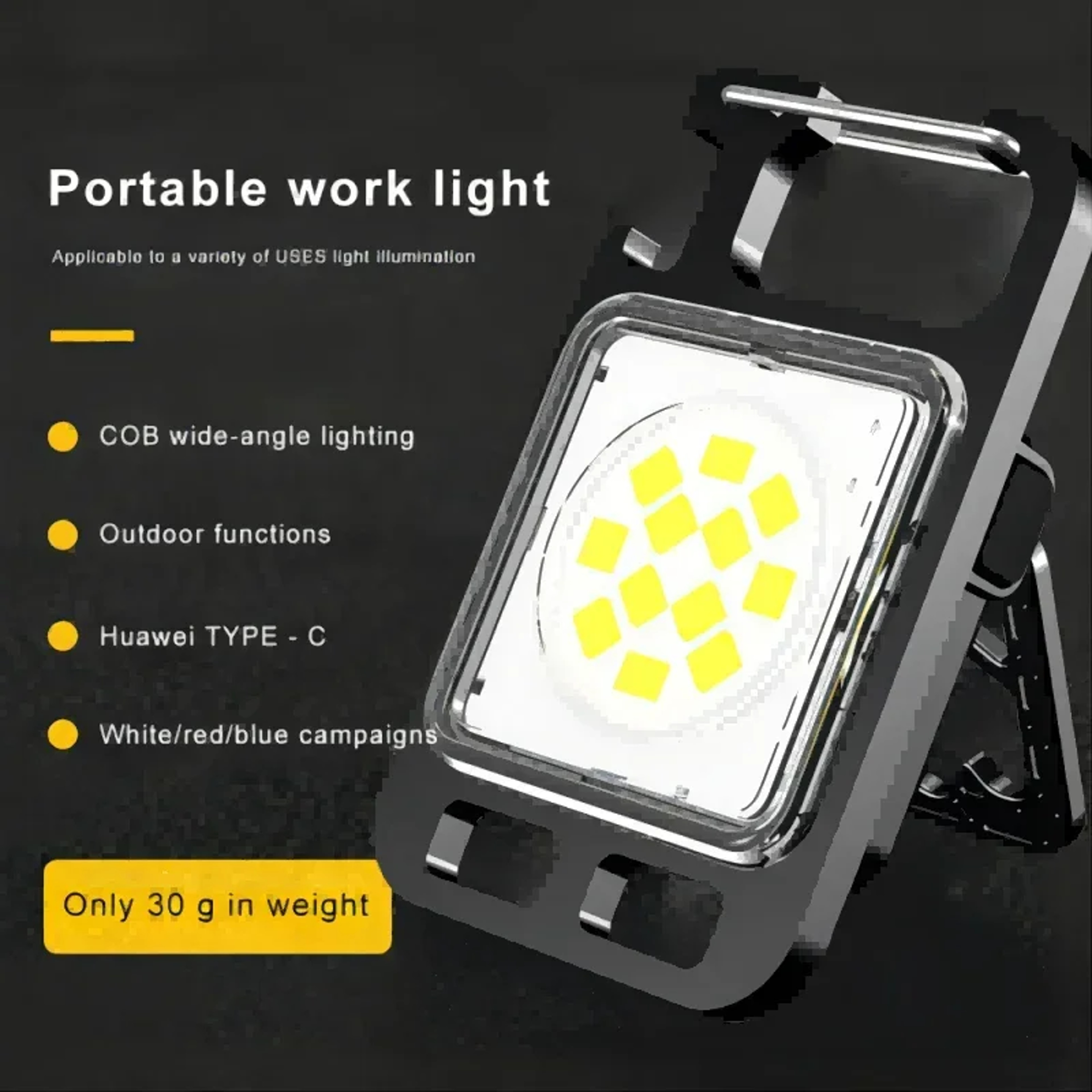 Mini LED Flashlight Keychain  Portable USB Charging Camping Lamp For Outdoor Adventures  Work 5