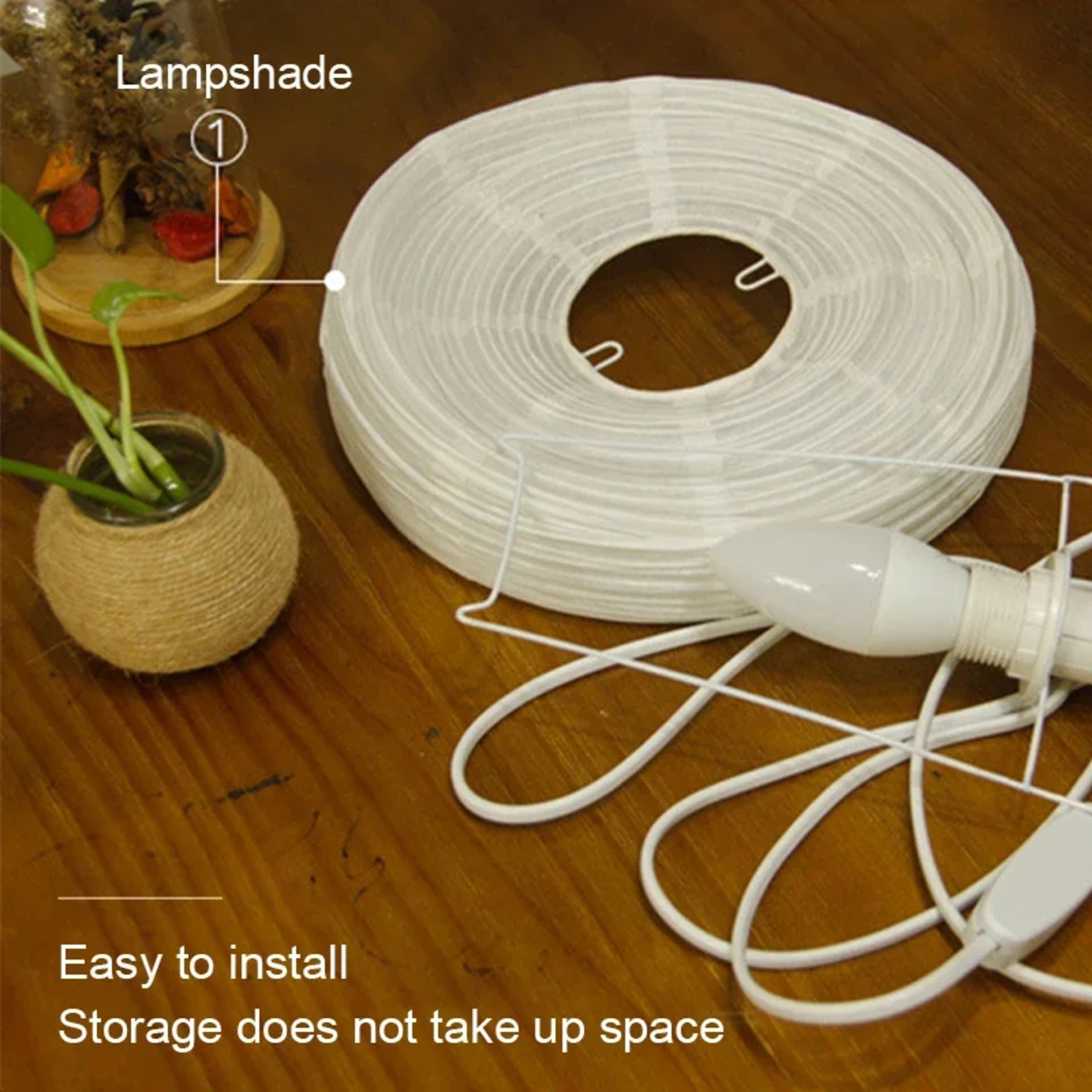Japanese Lantern LED Table Lamp  Elegant Rice Paper Light for Living Room, Bedroom, or Study – view 5