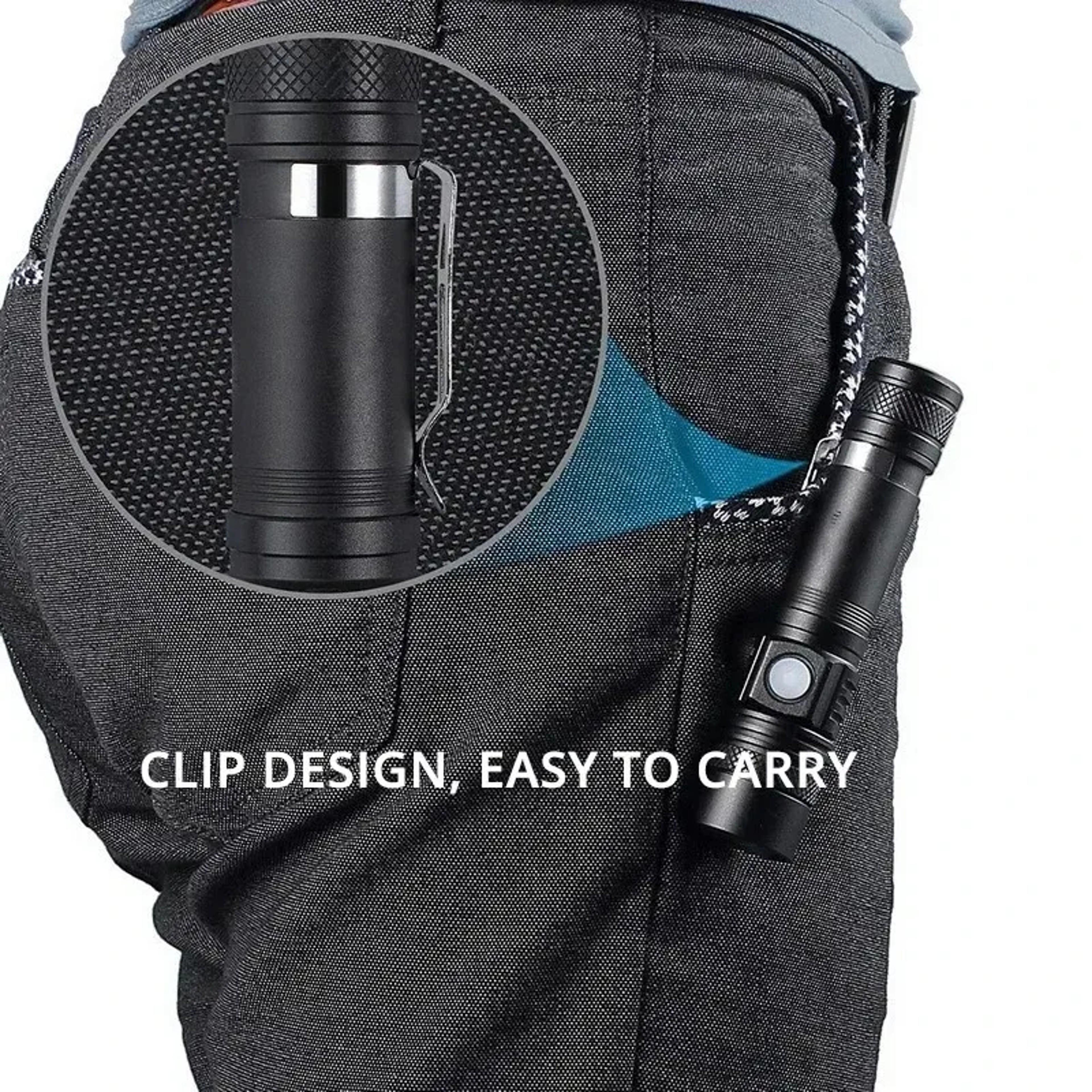 Type C Rechargeable Tactical Flashlight  Waterproof LED Torch For Camping Hiking  Cycling 4