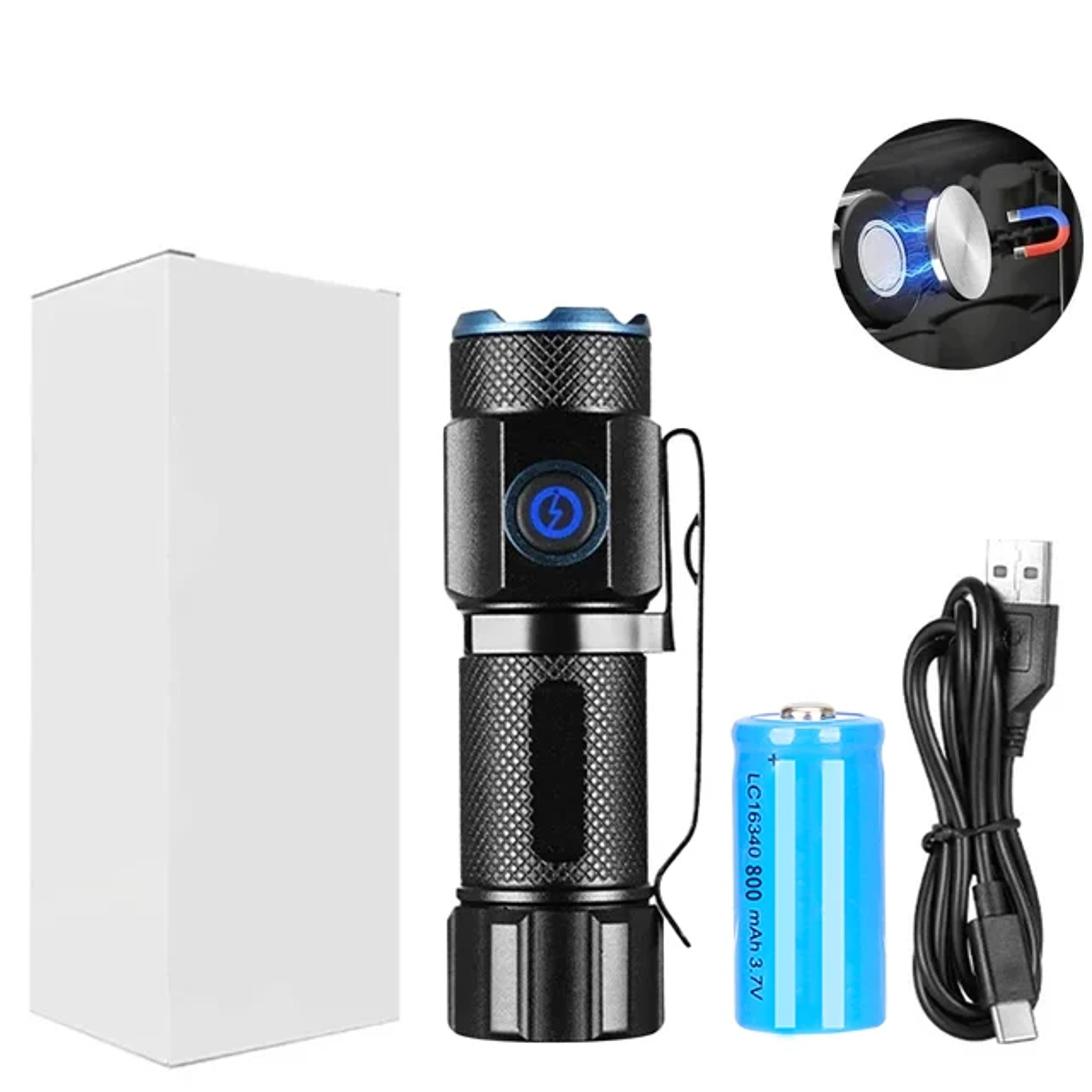Ultra Bright Mini LED Flashlight with Tail Magnet  USB C Rechargeable Camping, Hunting, and Emergency Lamp – view 9