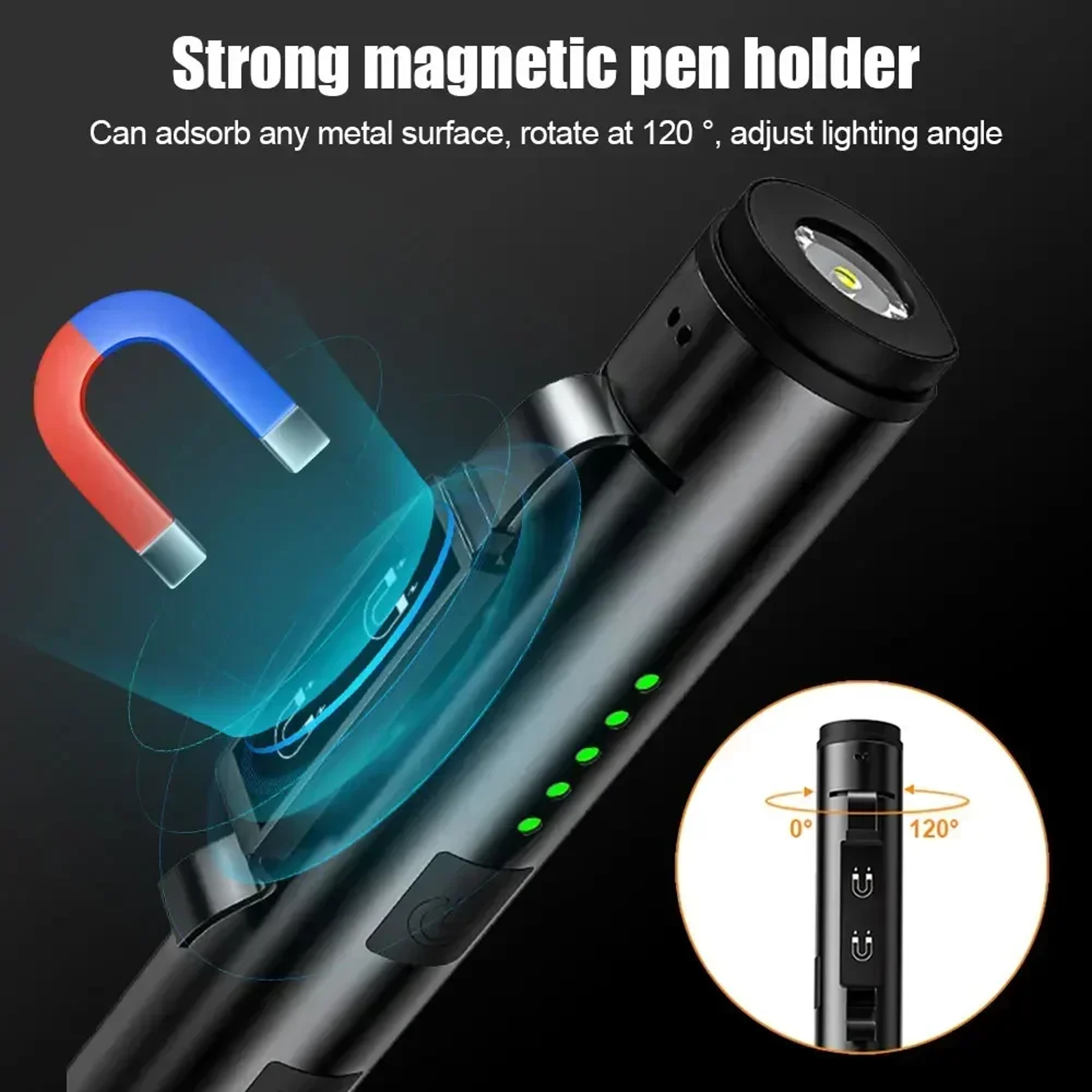 Mini USB Rechargeable LED Flashlight with Pocket Clip, Waterproof Lantern, and Magnet for Work & Outdoor Use – view 2