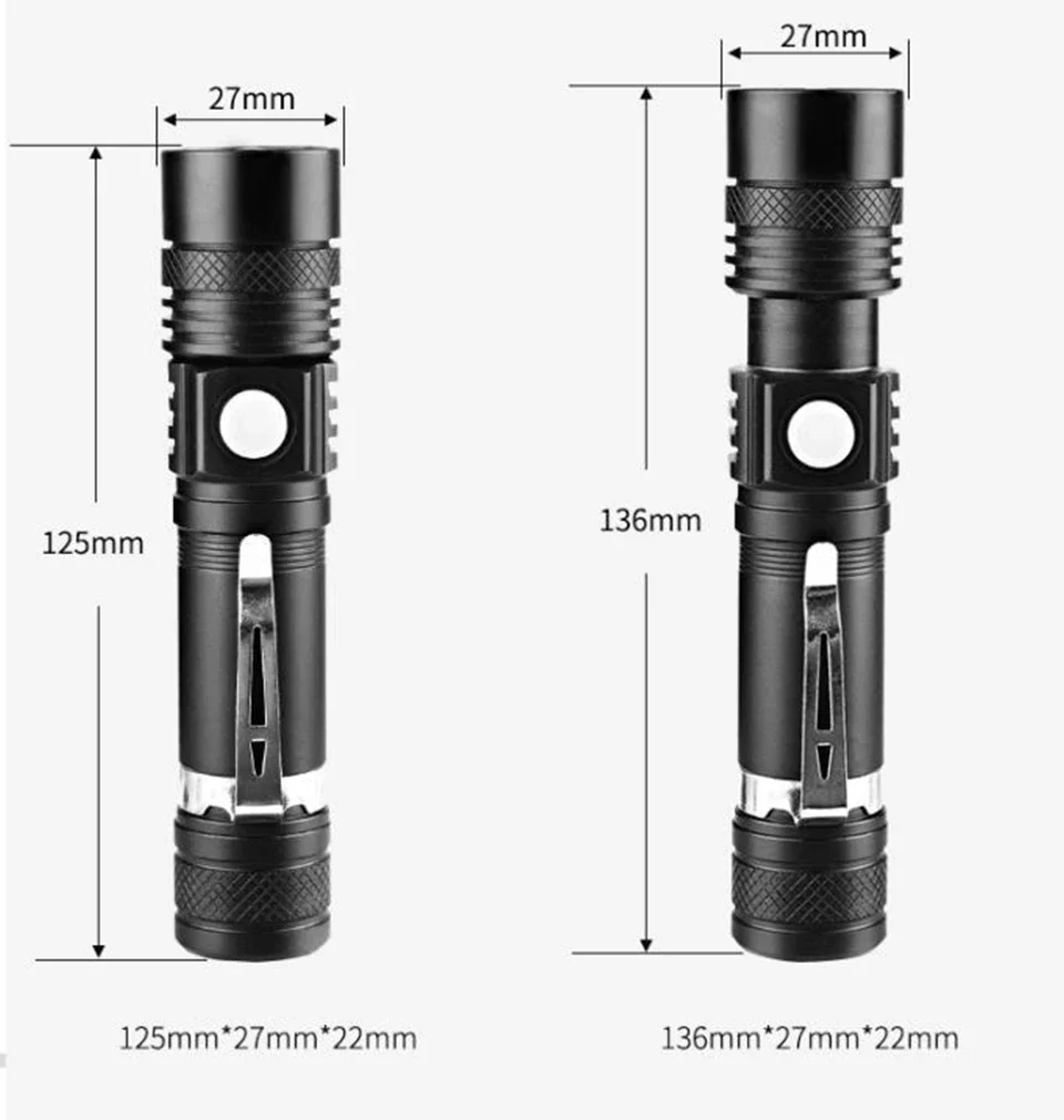 Ultra Bright Type C Rechargeable LED Tactical Flashlight With Zoom  Clip Perfect For Outdoor Advent 3