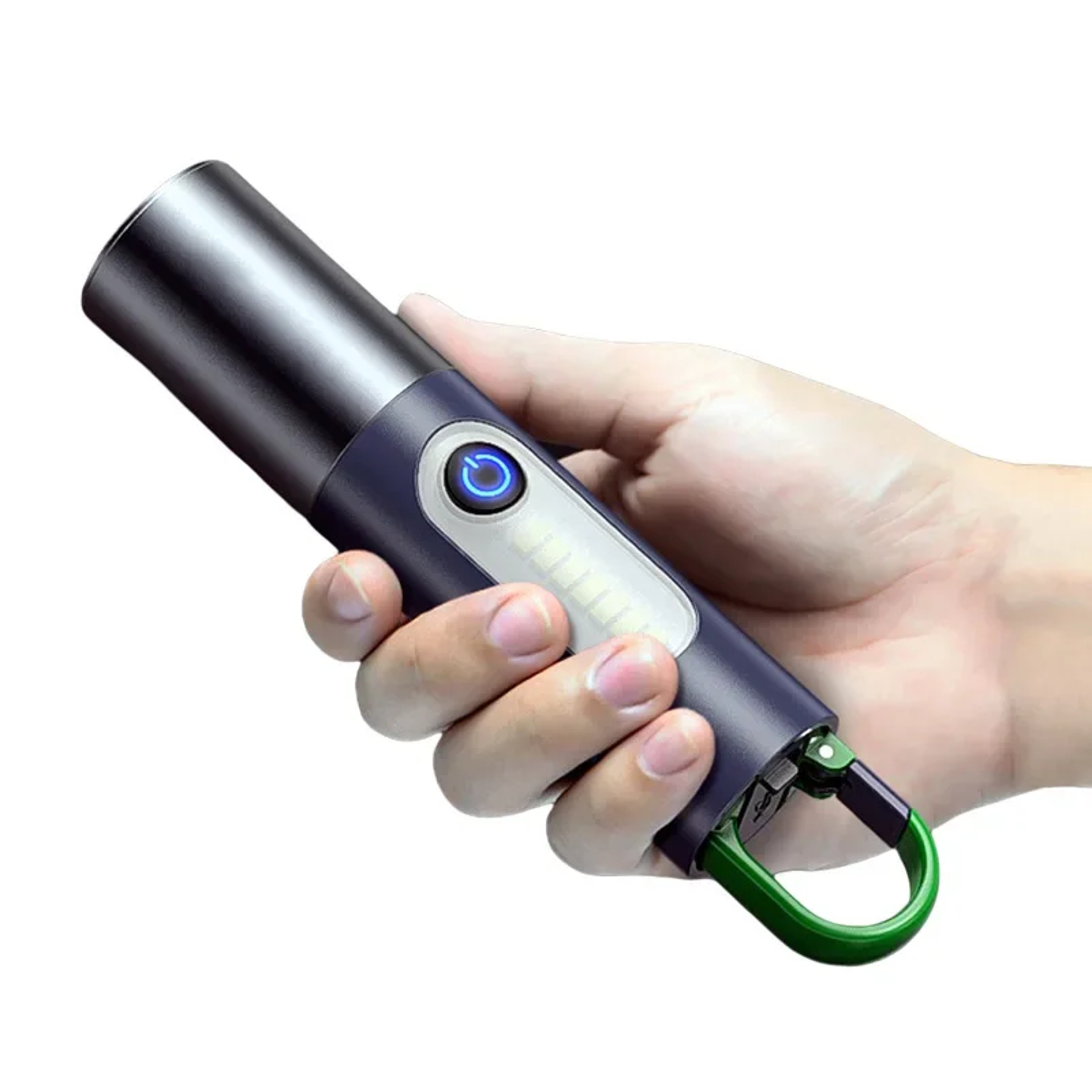 USB Rechargeable LED Flashlight Torch | Strong Light Zoomable Lantern with Hook for Camping – view 5