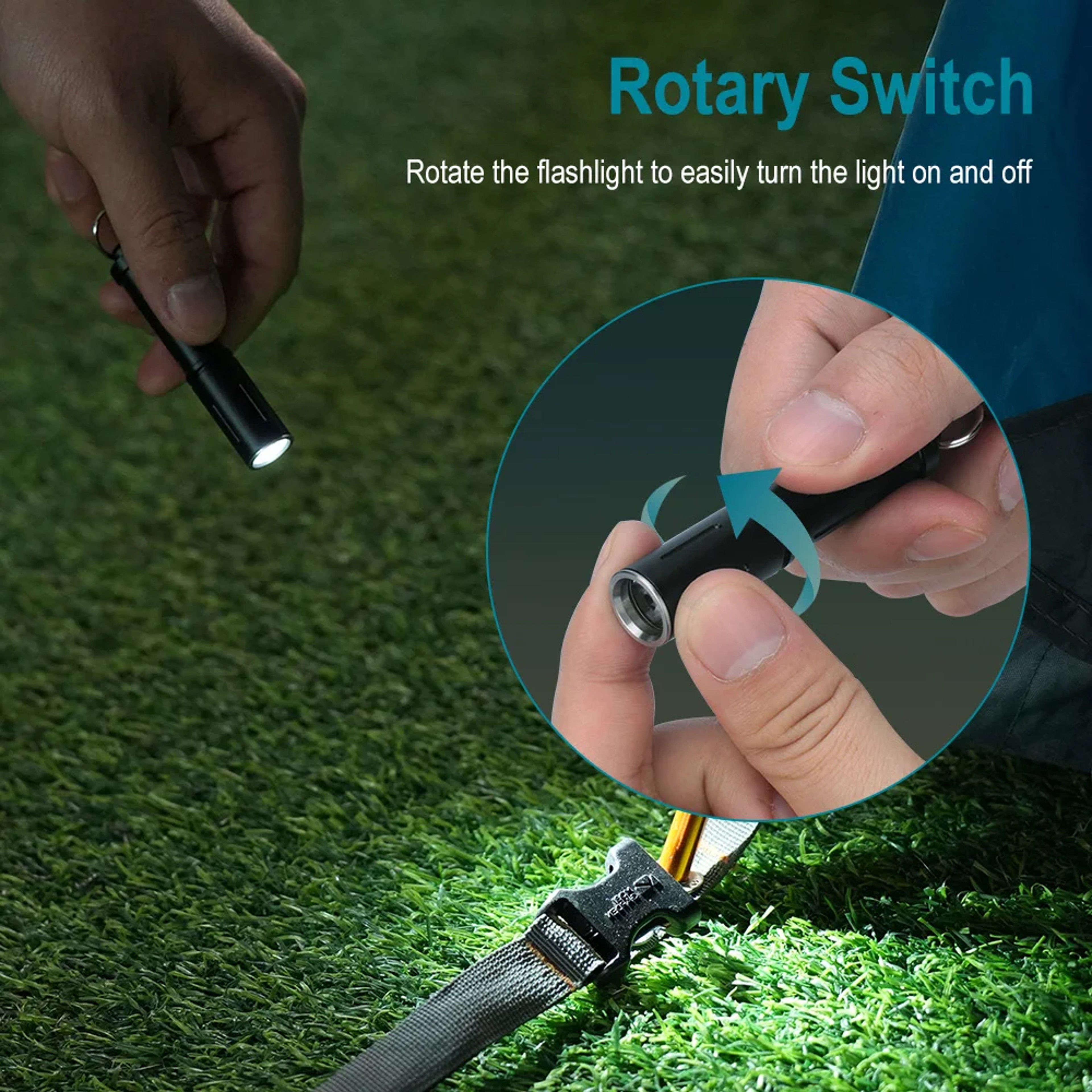Mini Keychain EDC LED Flashlight  Waterproof AAA BatteryPowered UltraBright Torch For Camping 1