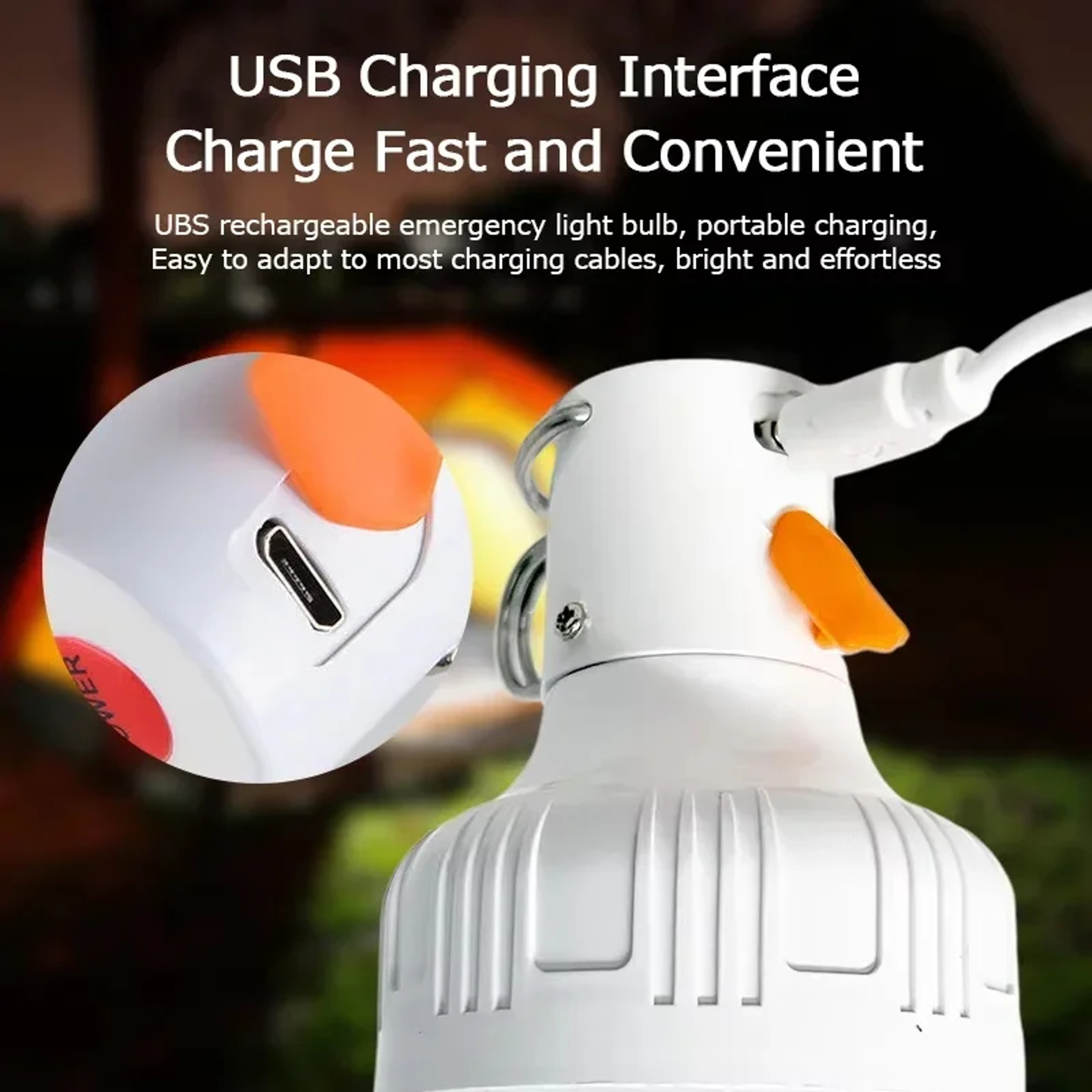 Portable Rechargeable LED Camping Lantern With Hook Dimmable Tent Light For Hiking  Emergency Use 4