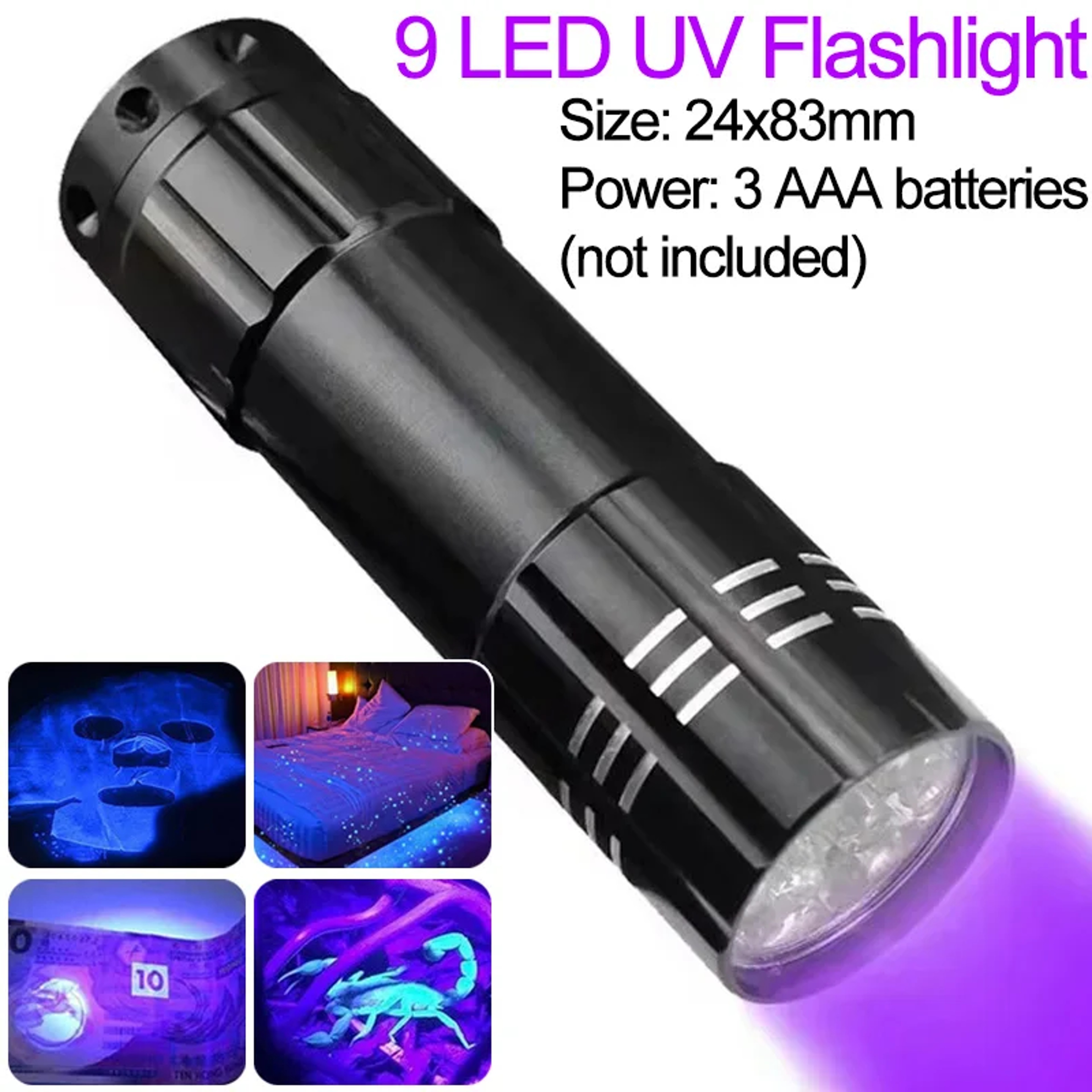 Mini UV Flashlight LED Ultraviolet Torch Pet Urine Stain Detector  Inspection Lamp 6