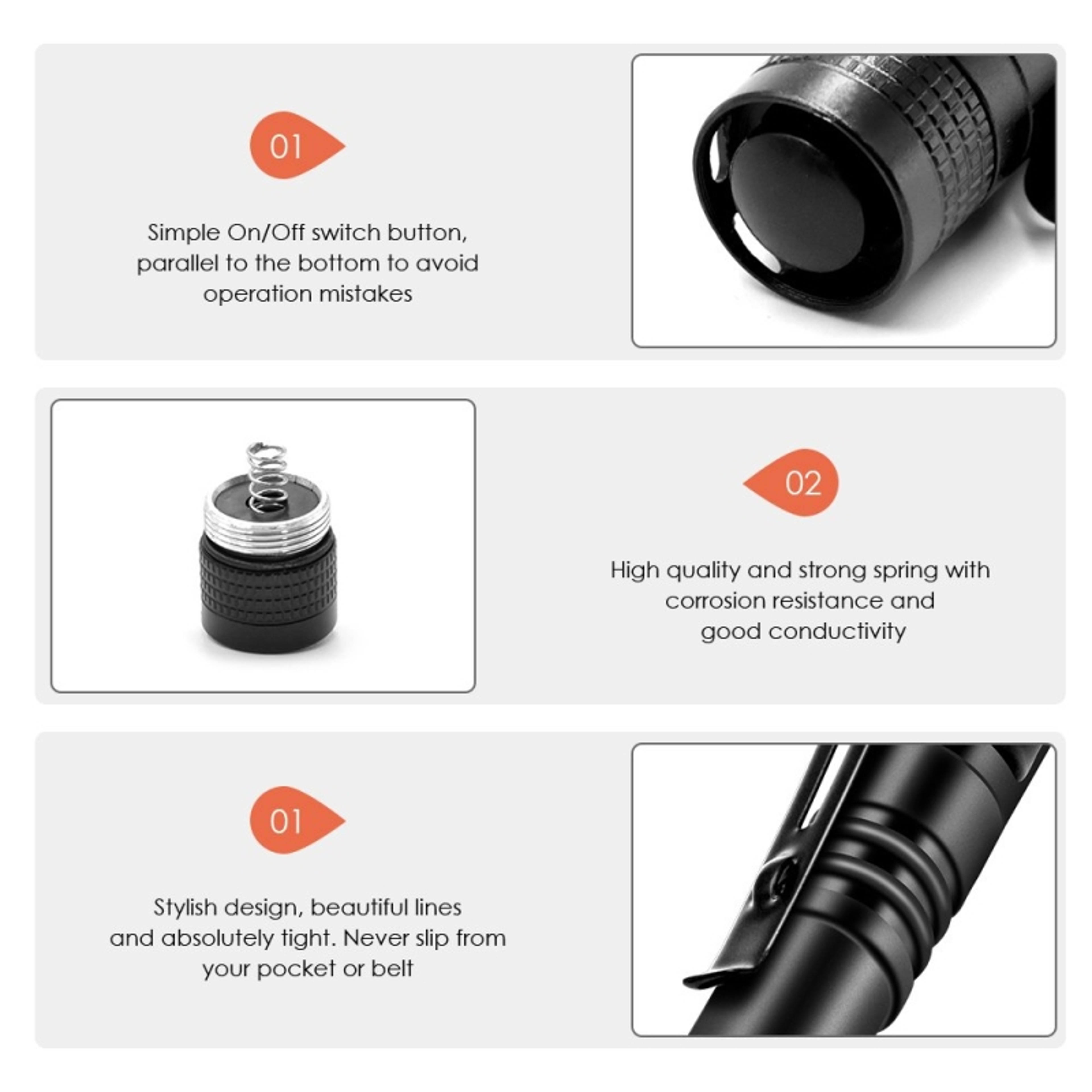 Mini Portable LED Pen Light Ultra Bright High Lumens Handheld Flashlight For Camping  Outdoor Emerg 2