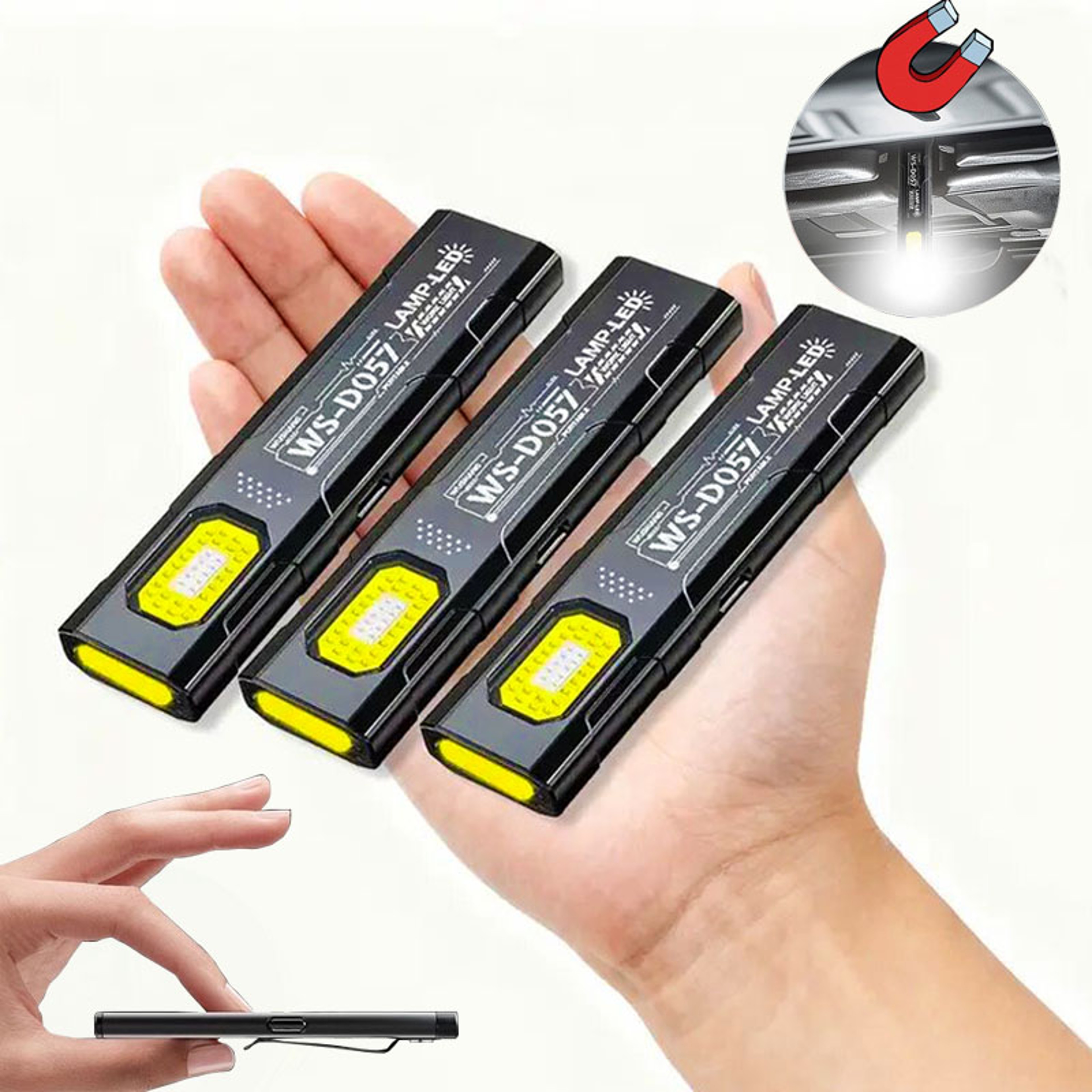 Mini EDC Flashlight With COB Tail Magnet  USB Rechargeable Lantern For Camping  Emergency 0