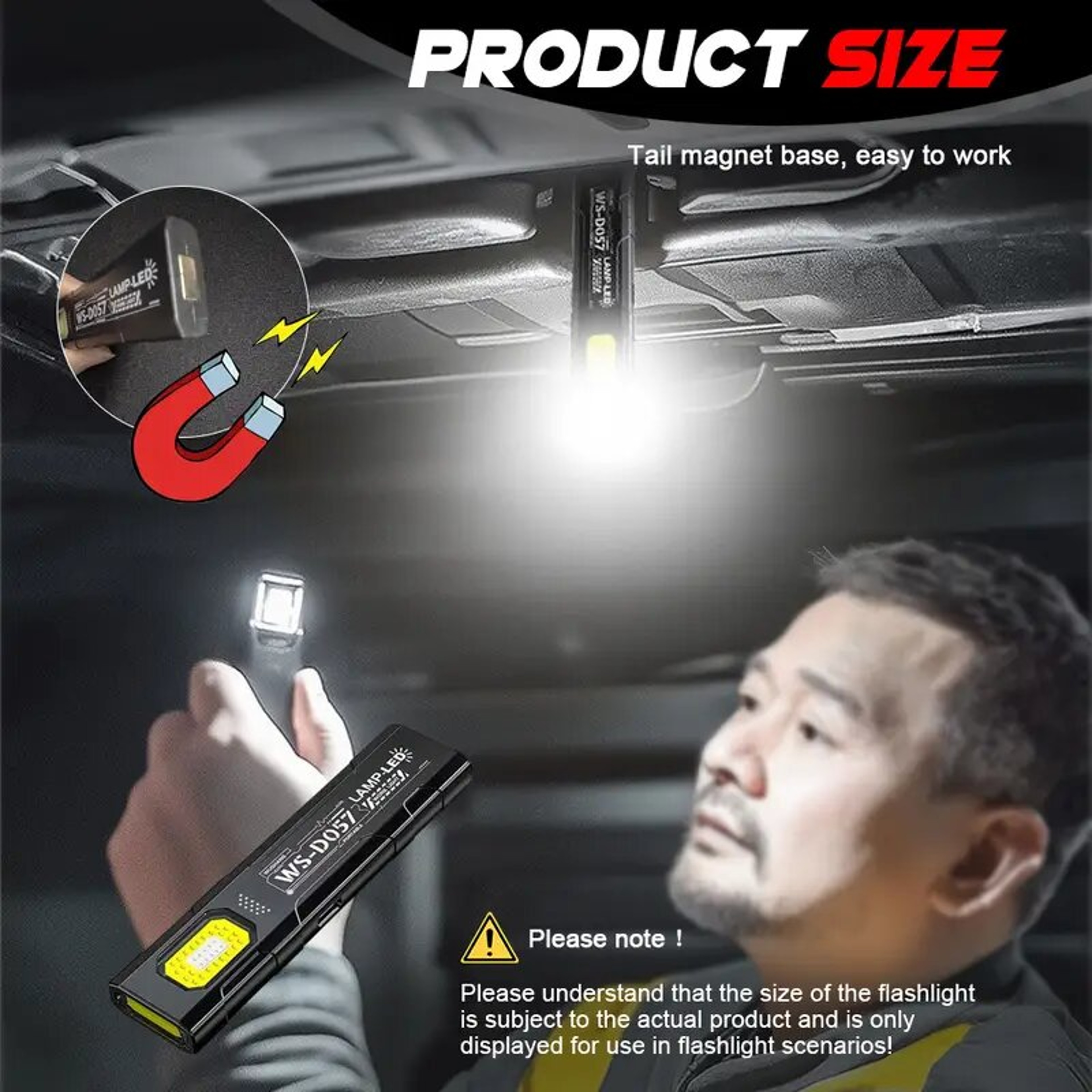 Mini EDC Flashlight With COB Tail Magnet  USB Rechargeable Lantern For Camping  Emergency 4