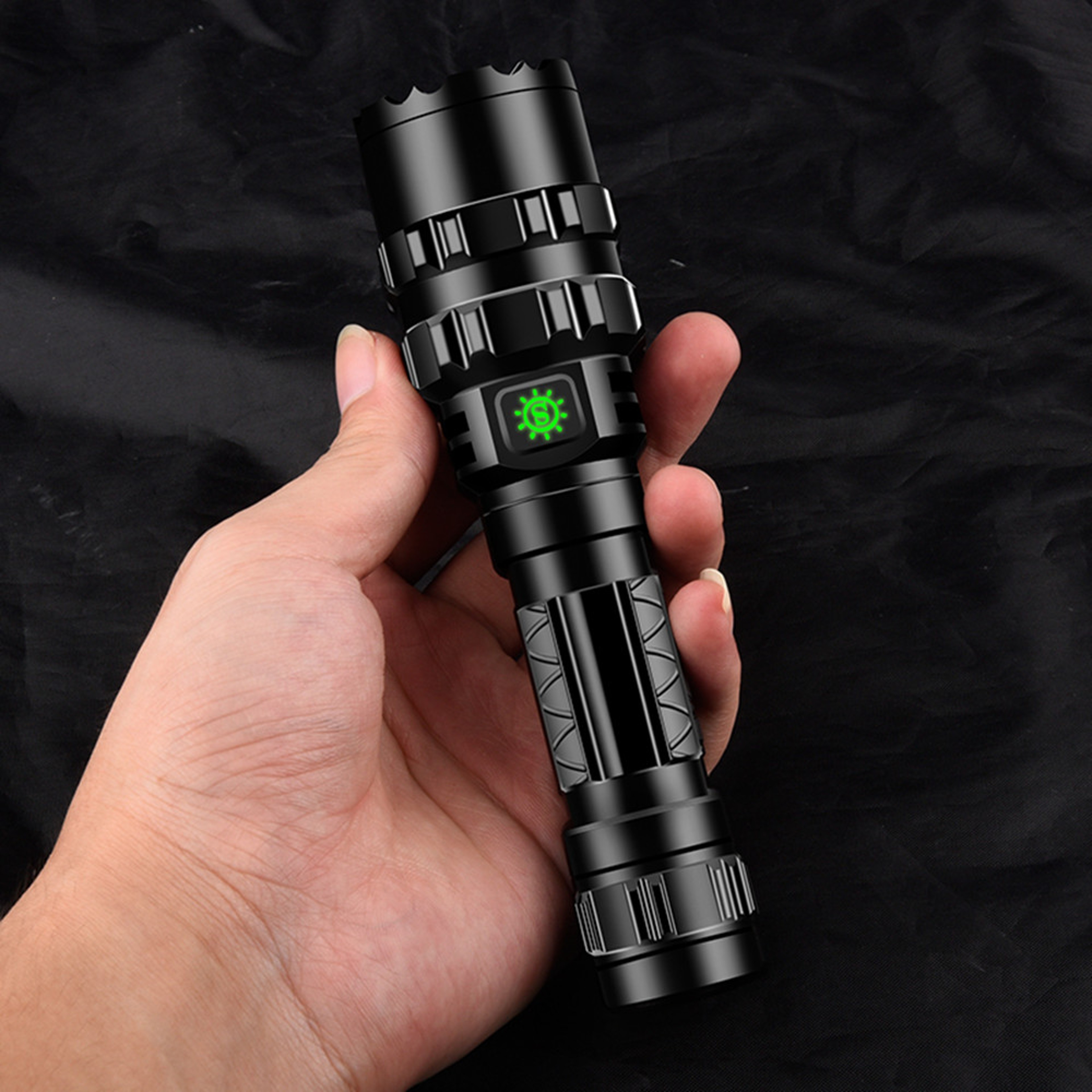 Rechargeable LED Flashlight for Hunting, Waterproof, Portable Outdoor Torch with High-Intensity Lamp Beads – view 3